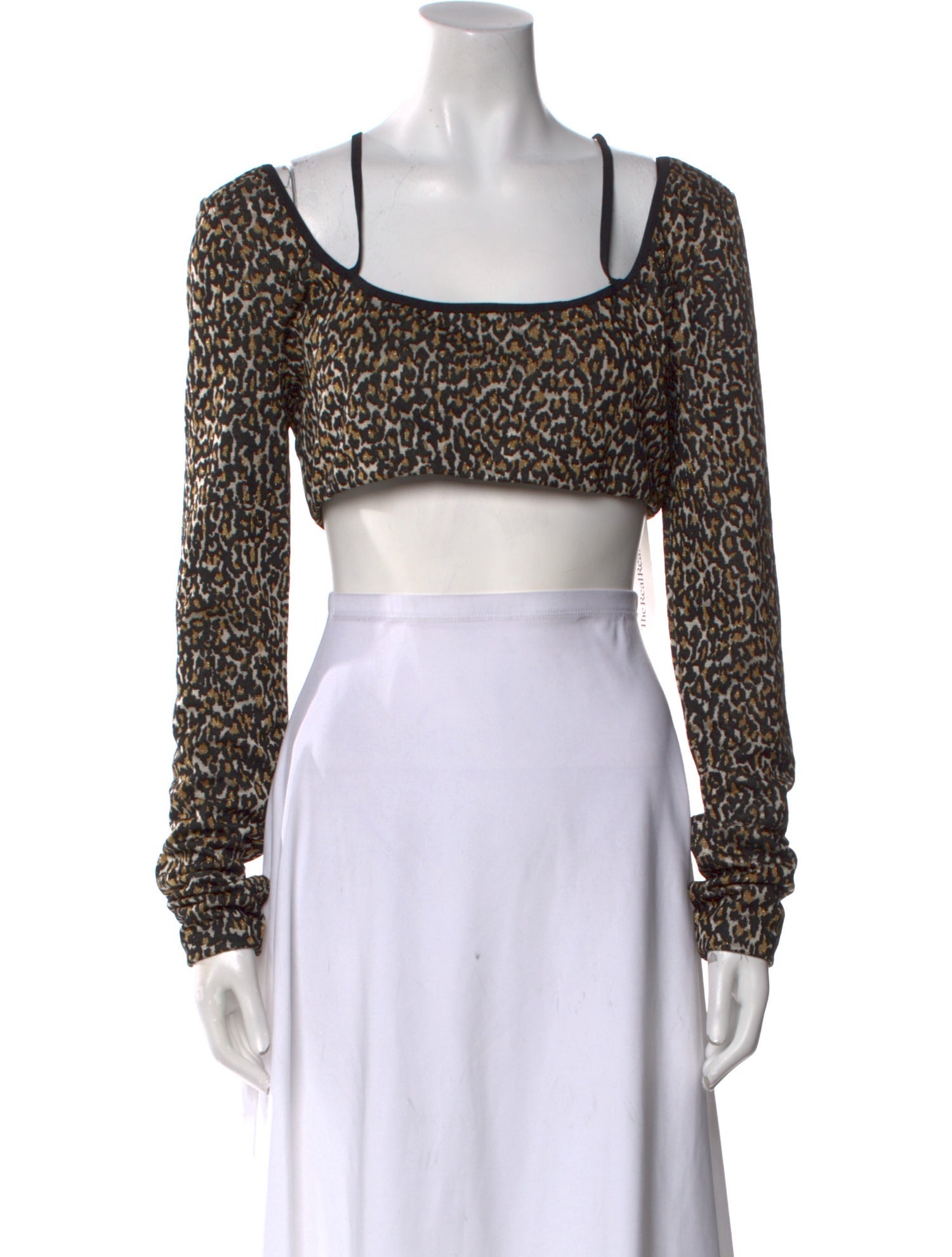 Dundas x Revolve Animal Print Square Neckline Crop Top w/ Tags