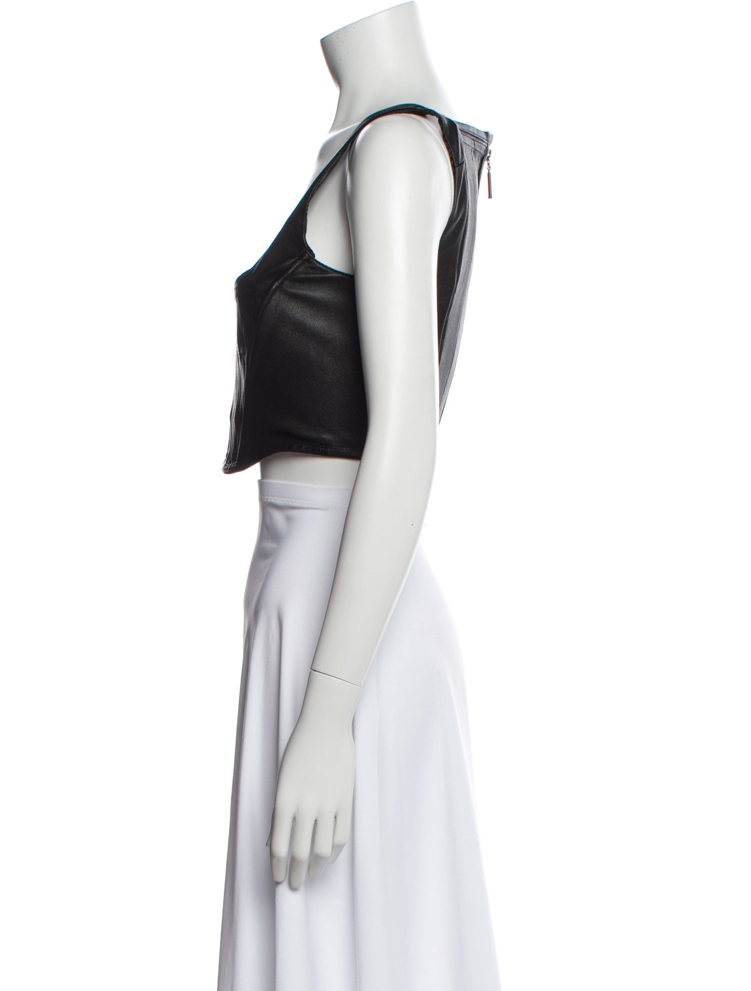 Dundas x Revolve Leather Square Neckline Crop Top