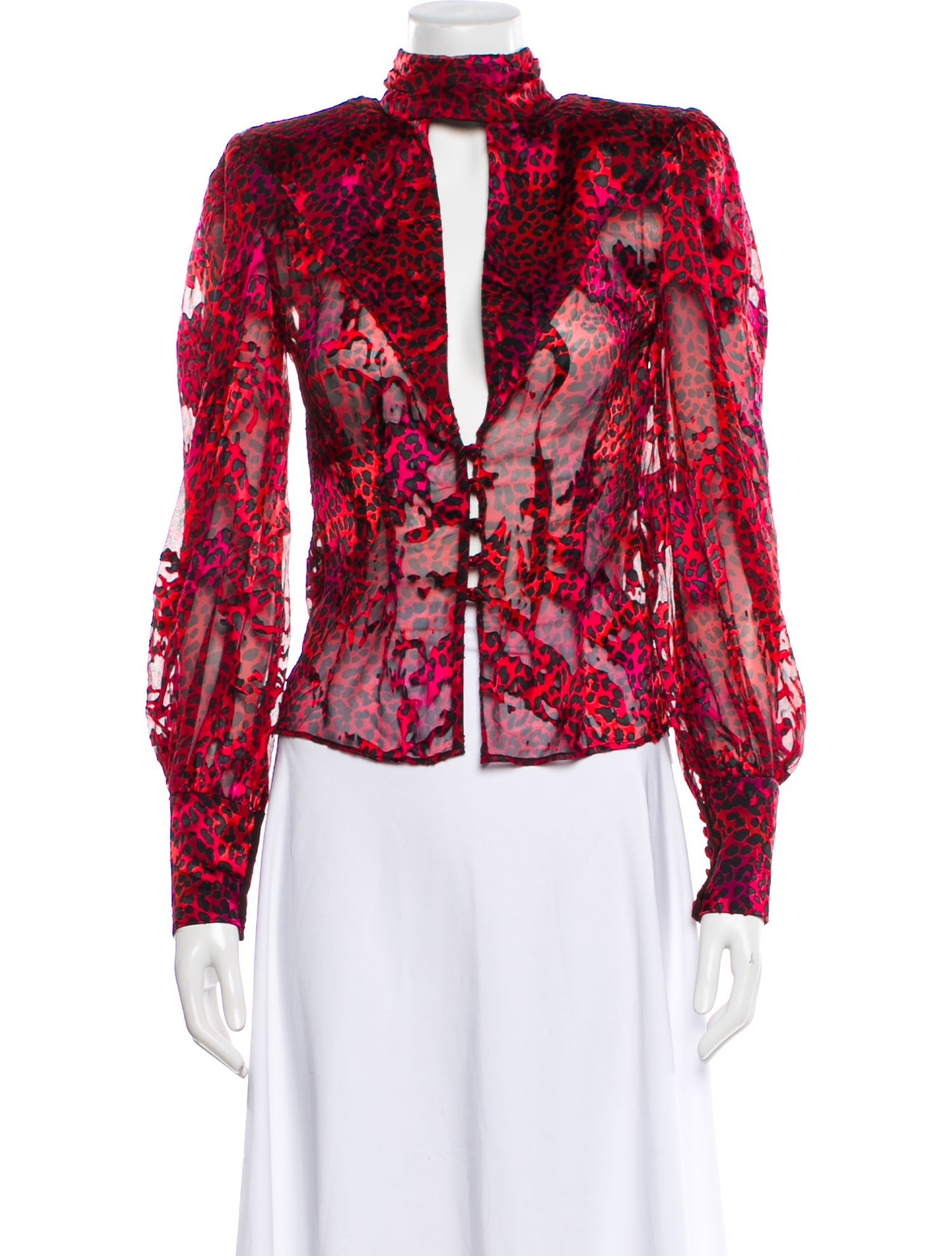 Dundas x Revolve Silk Animal Print Blouse w/ Tags