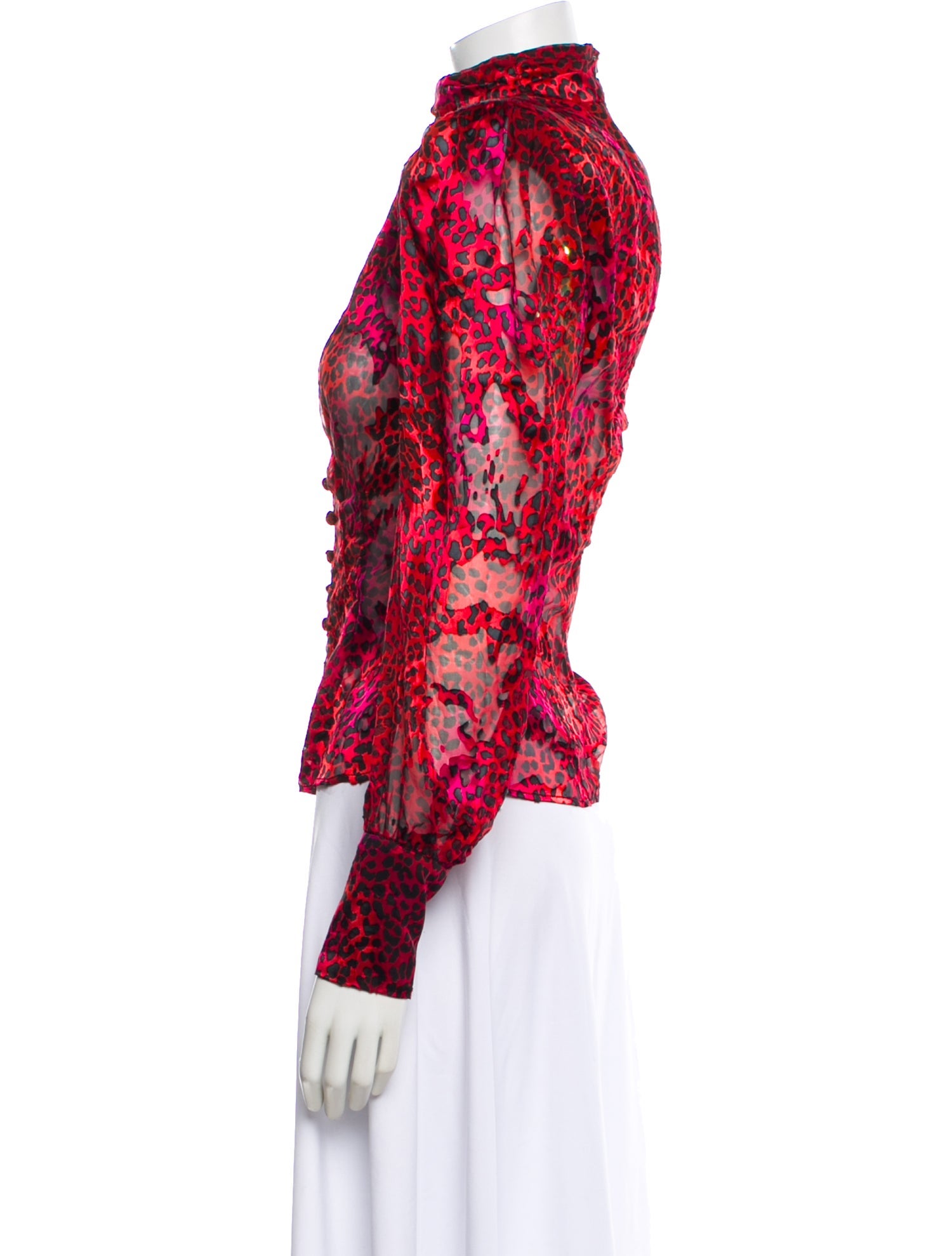 Dundas x Revolve Silk Animal Print Blouse w/ Tags