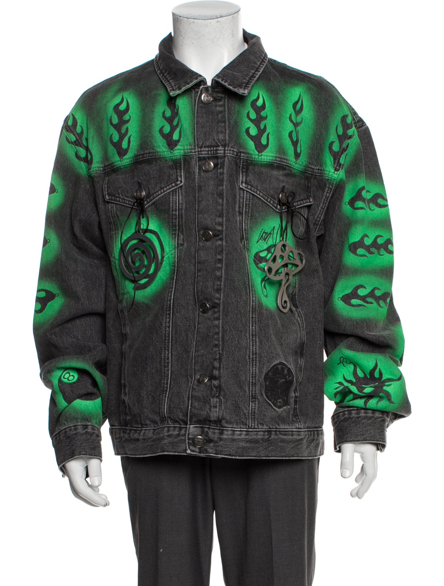 Dries Van Noten x Stussy Graphic Print Denim Jacket w/ Tags