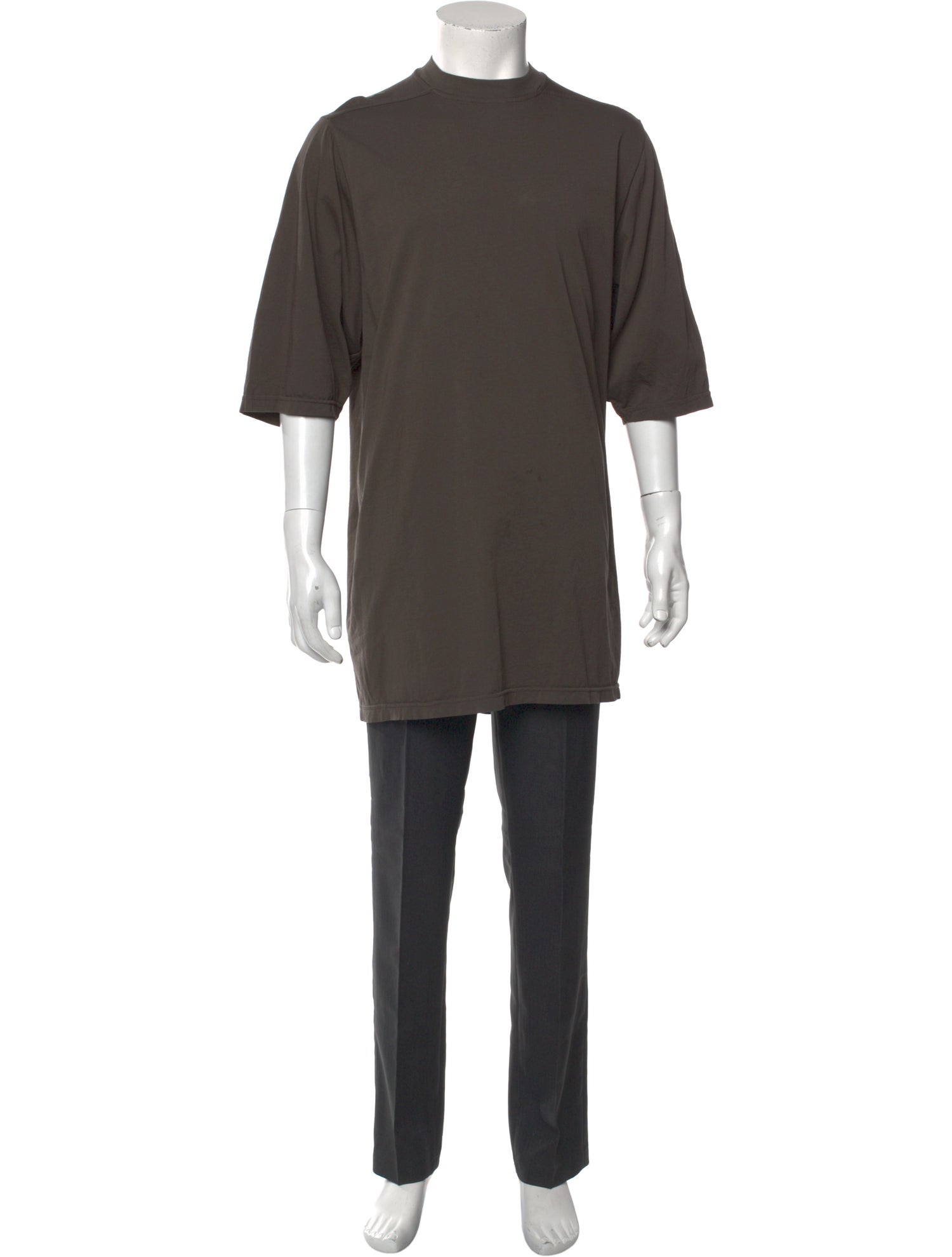 Rick Owens Three-Quarter Shirt 半袖　46 TE Rick Owens Crew Neck Three-Quarter Sleeve T-Shirt - Grey T
