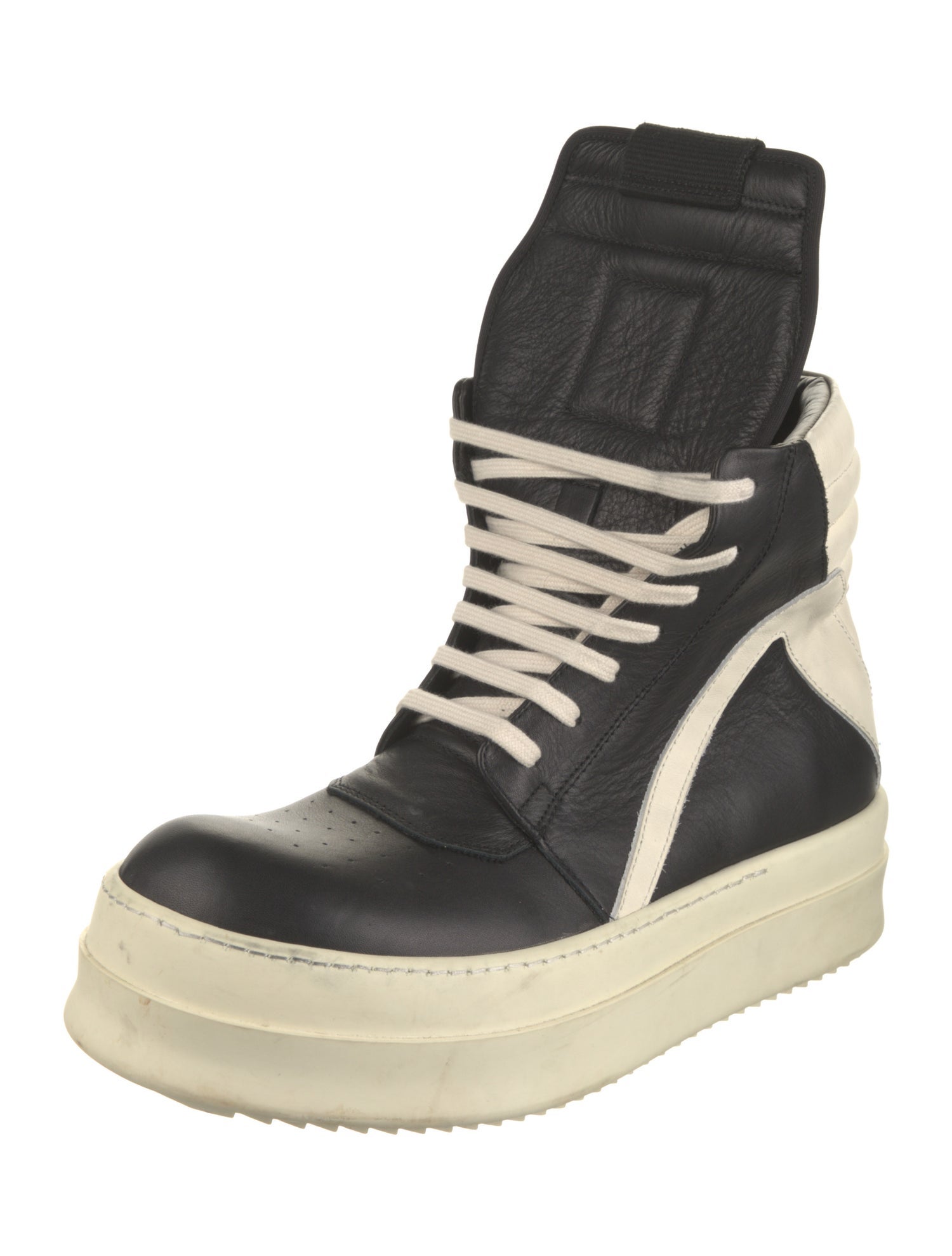 Rick Owens Drkshdw Leather Colorblock Pattern Lace-Up Boots