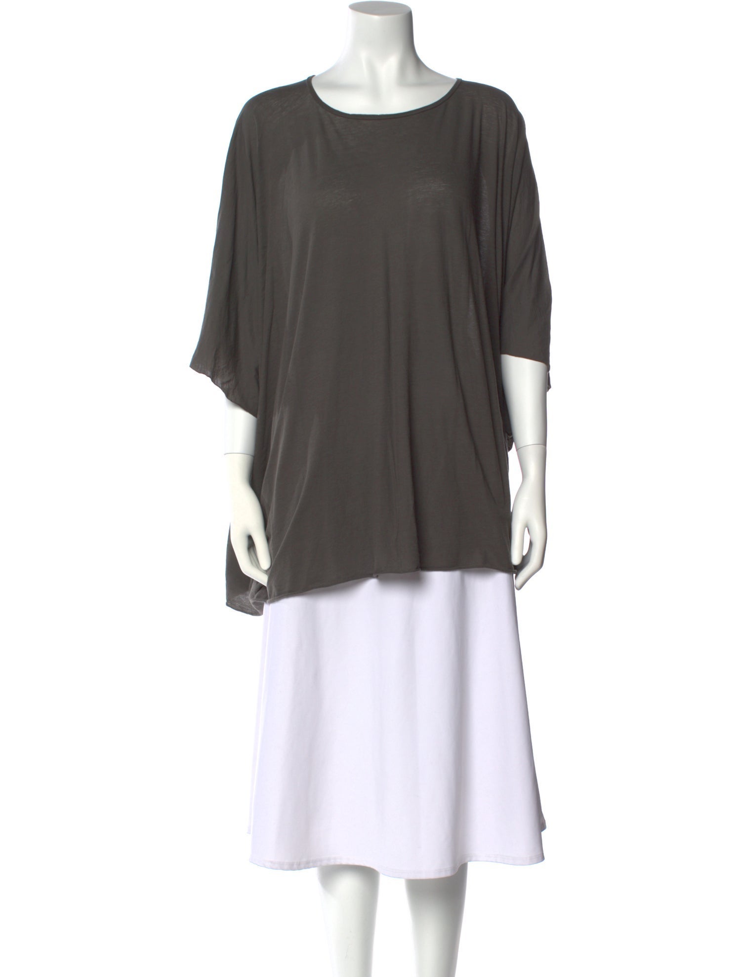 Rick Owens Drkshdw Bateau Neckline Three-Quarter Sleeve Tunic