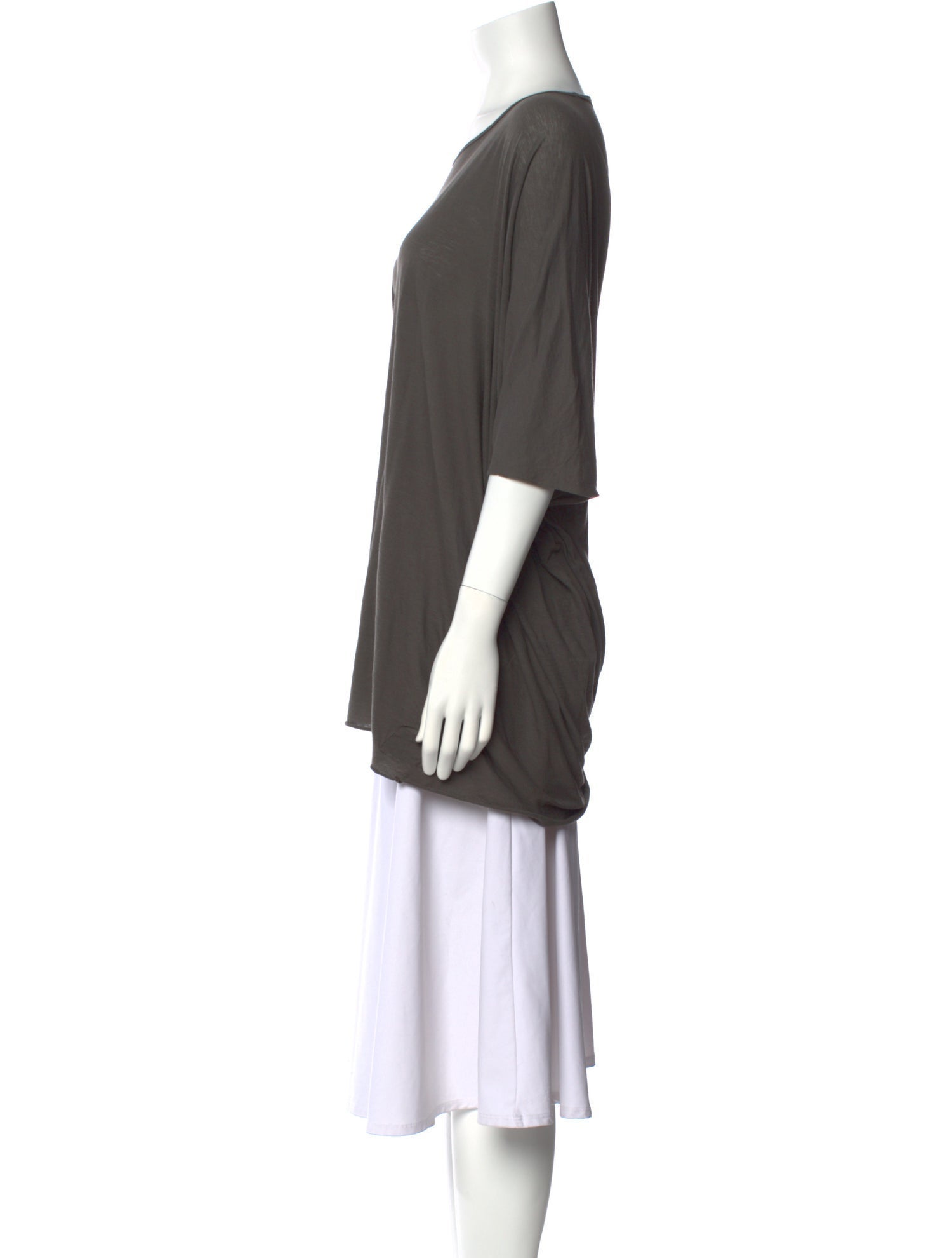 Rick Owens Drkshdw Bateau Neckline Three-Quarter Sleeve Tunic