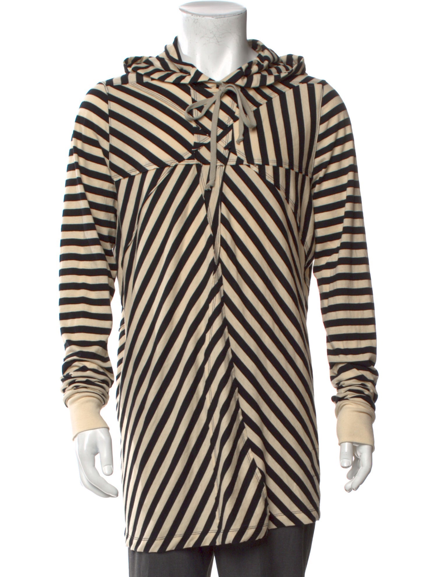 Rick Owens Drkshdw Striped Crew Neck Hoodie