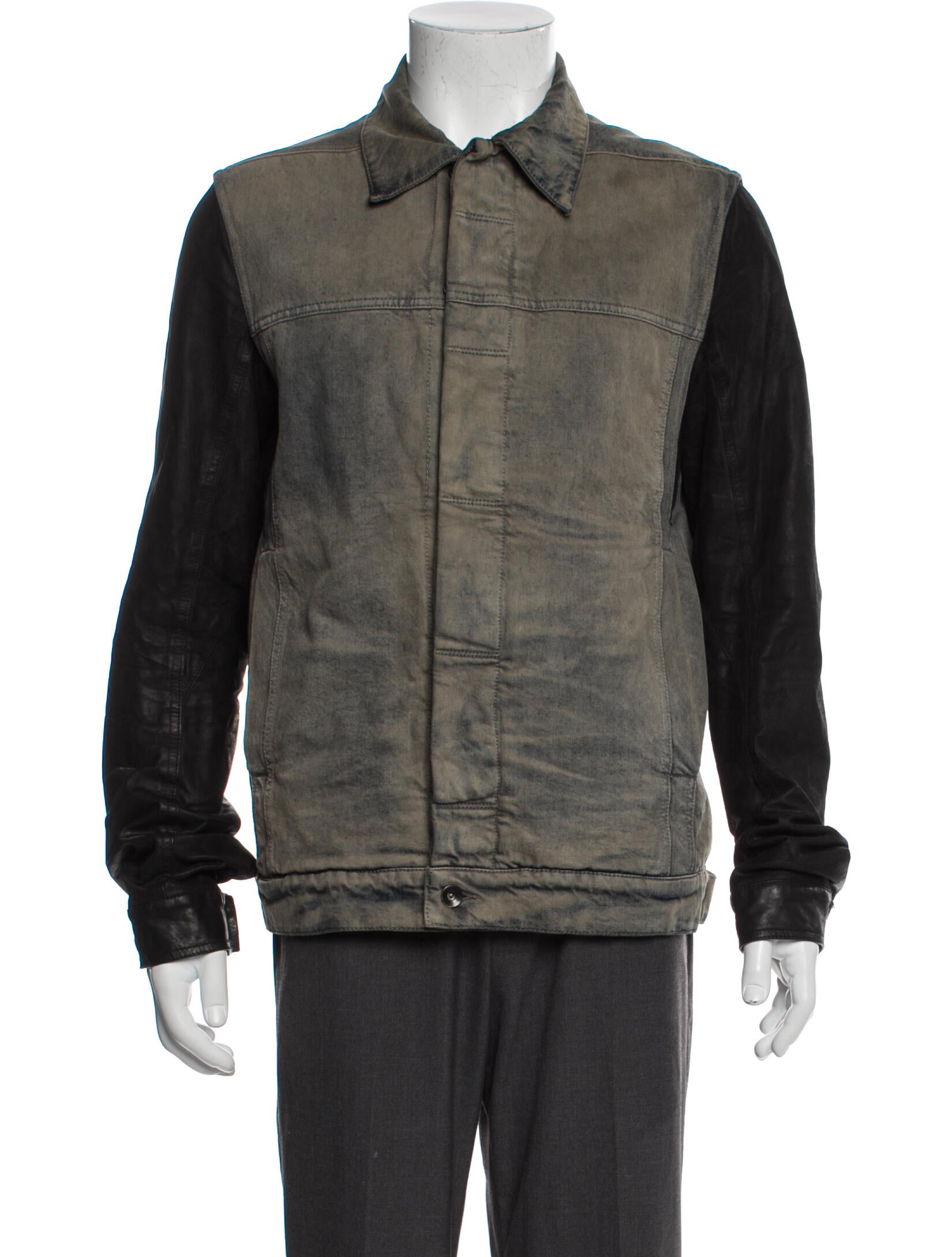 Rick Owens Drkshdw Colorblock Pattern Denim Jacket