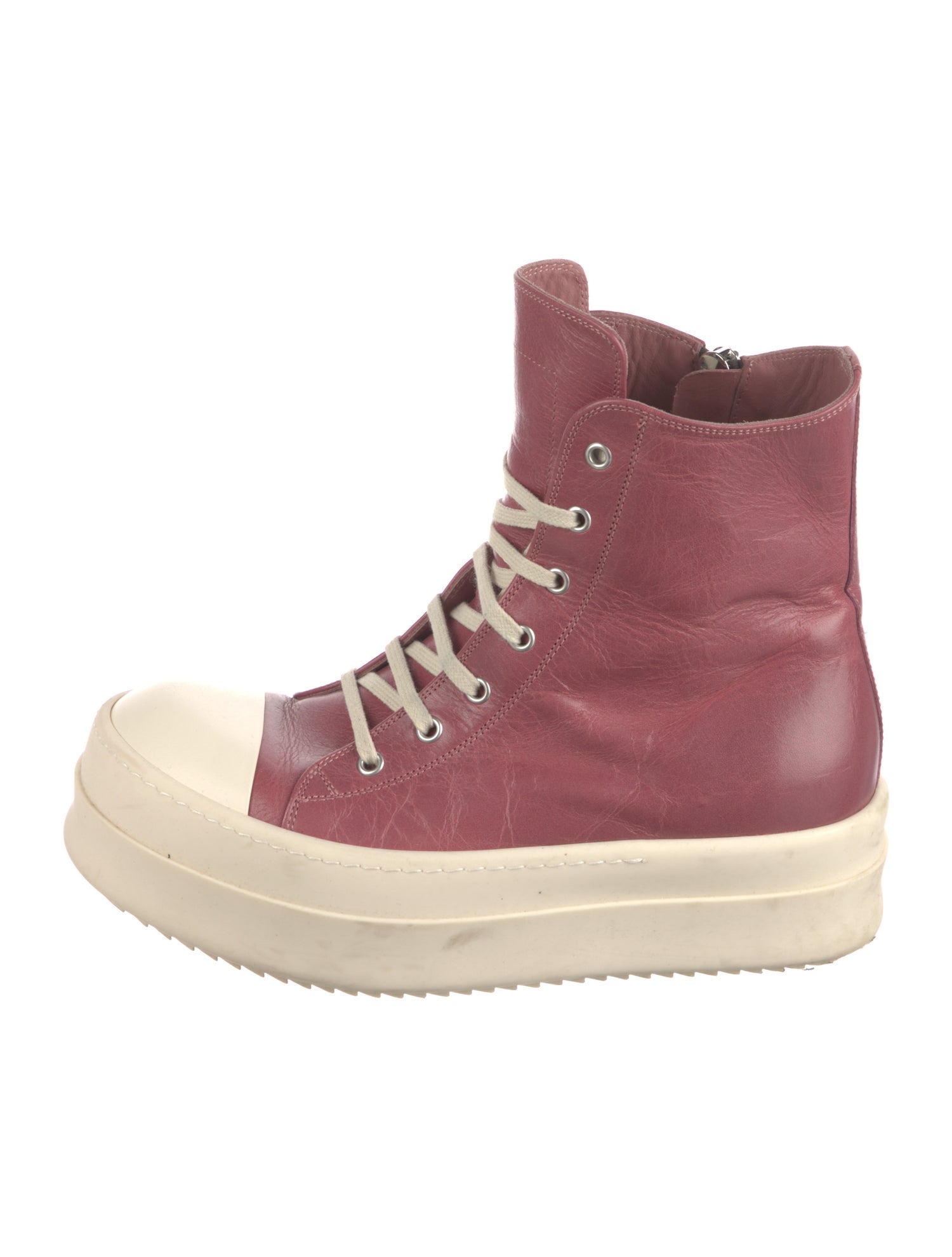 Raf Simons x Sterling Ruby Leather High-Top Sneakers - Black