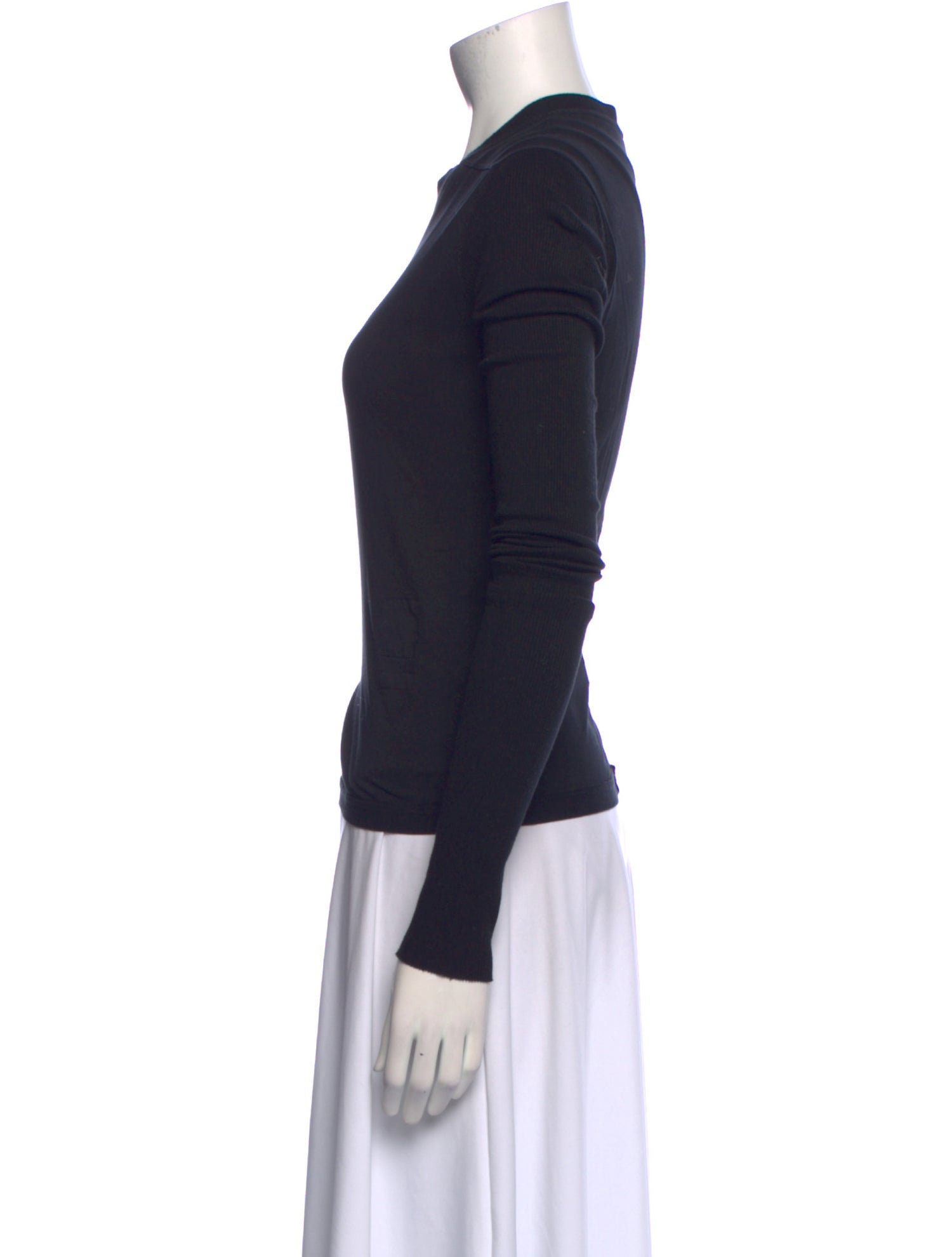 Rick Owens Drkshdw Mock Neck Long Sleeve Top