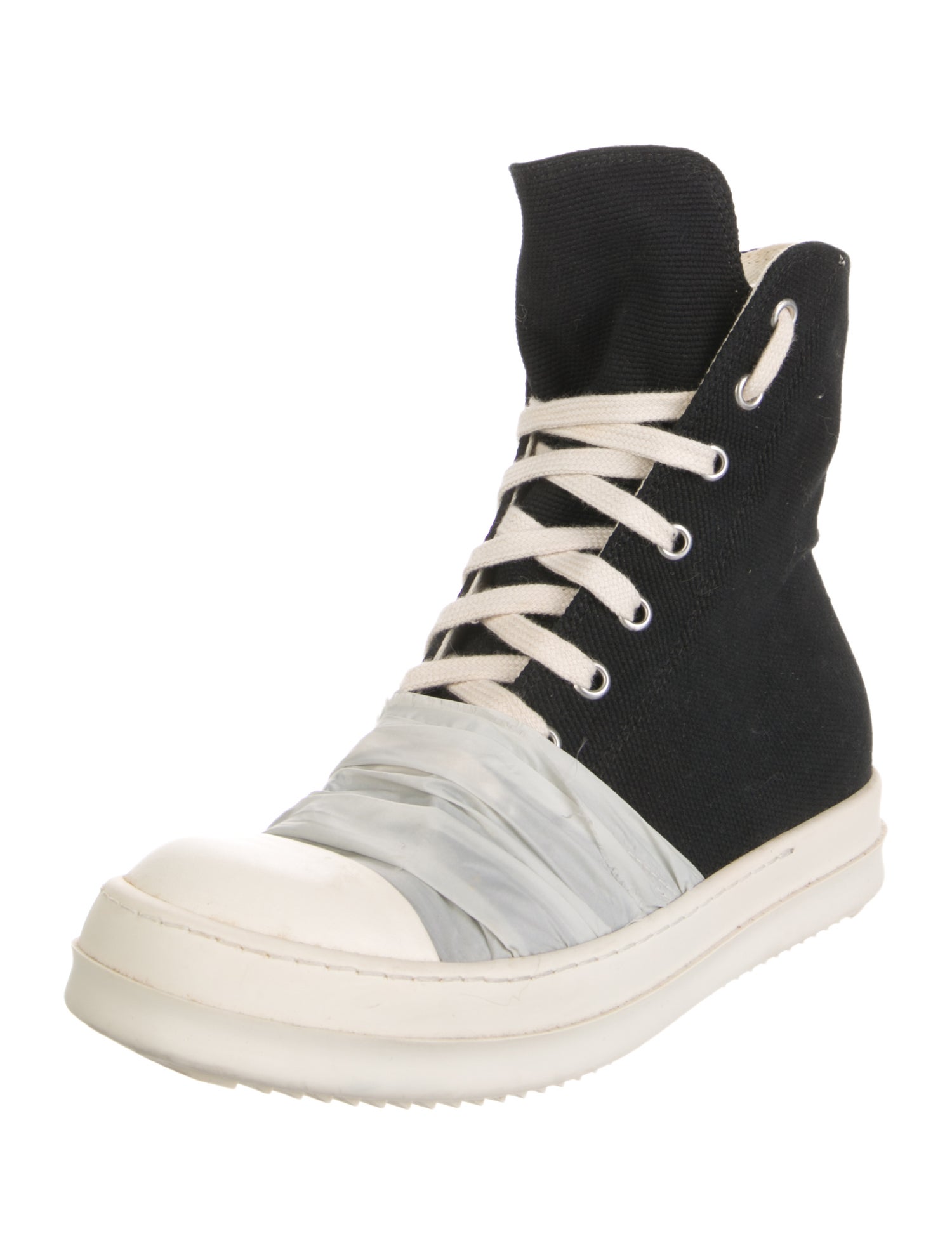 Rick Owens Drkshdw Canvas Colorblock Pattern Sock Sneakers