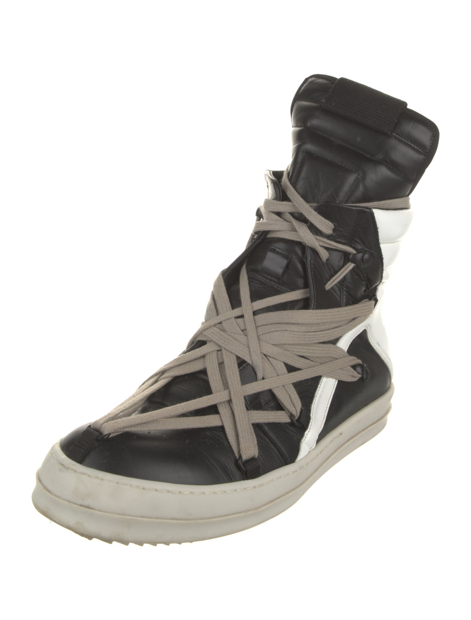 Rick Owens Drkshdw Leather Colorblock Pattern Hiking Boots