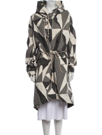 Rick Owens Drkshdw Printed Trench Coat