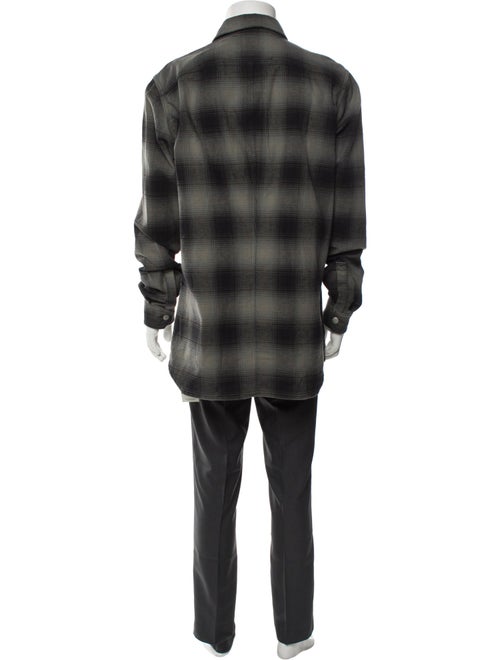 Rick Owens Drkshdw Flannel Outershirt Plaid Print Utility Jacket