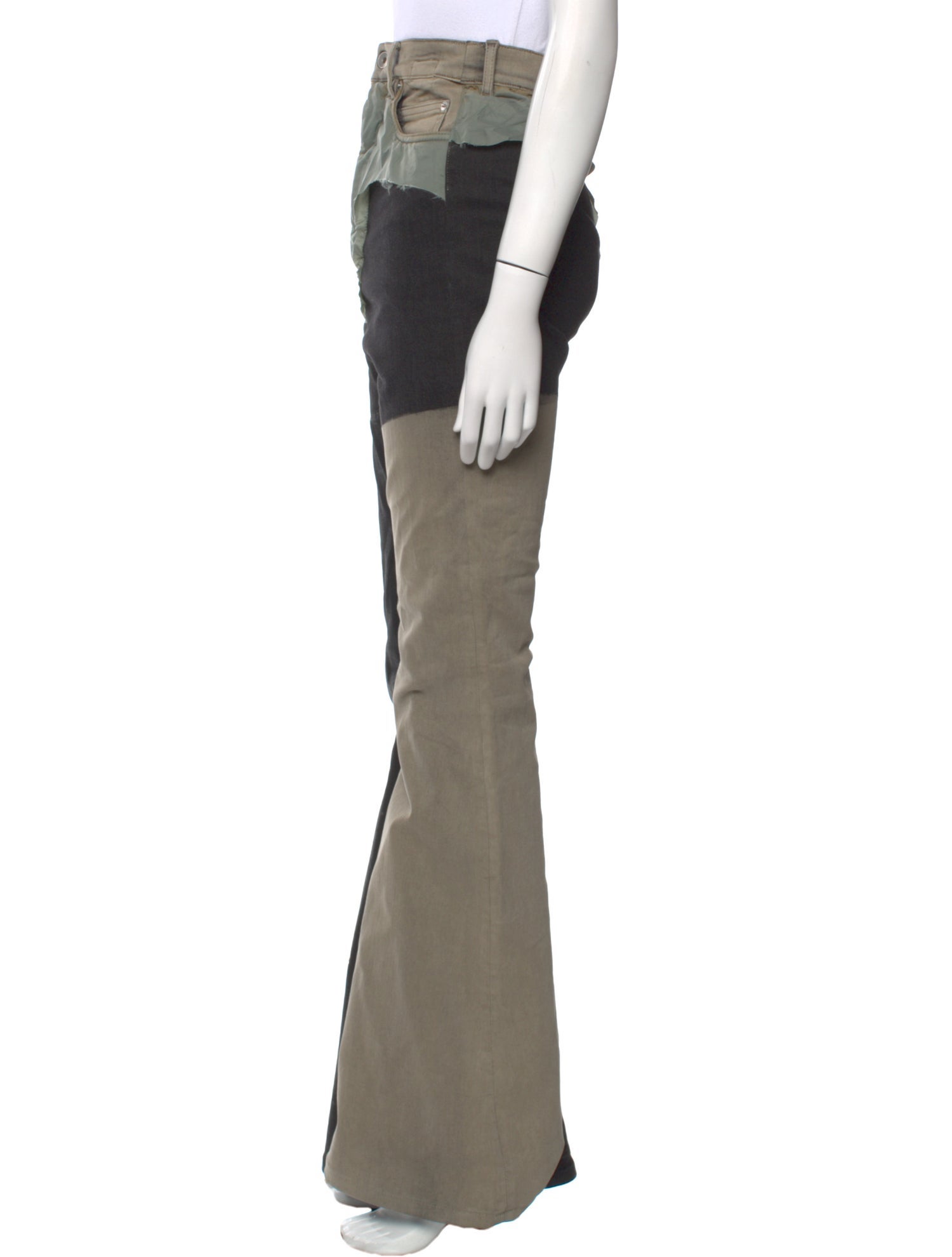 Rick Owens Drkshdw Colorblock Pattern Wide Leg Pants