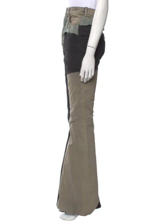 Rick Owens Drkshdw Colorblock Pattern Wide Leg Pants