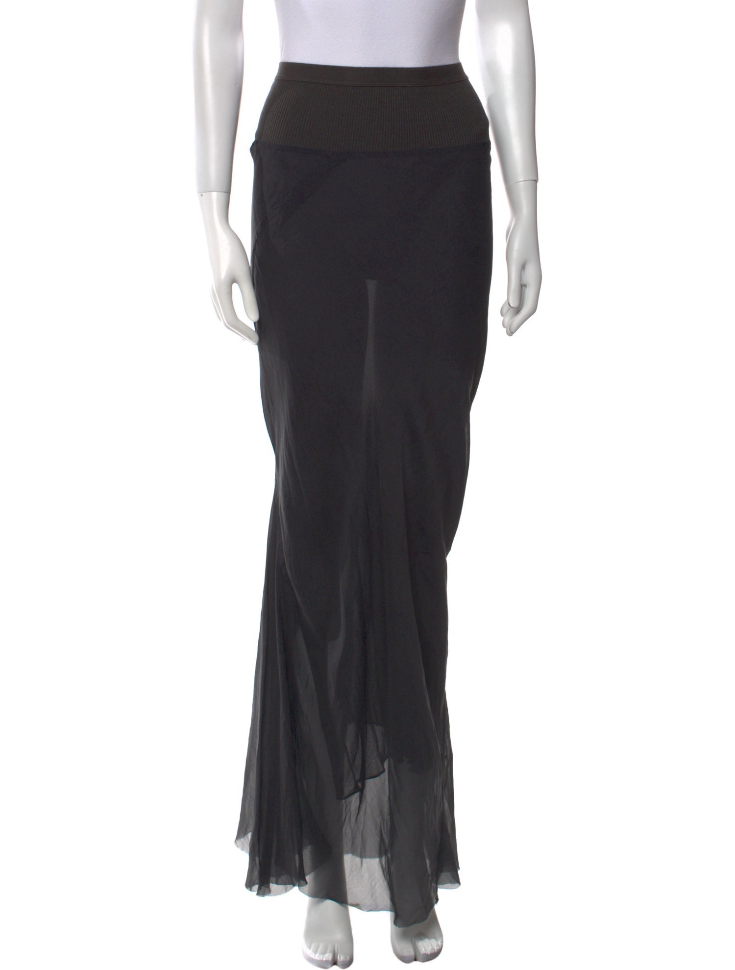 Rick Owens Drkshdw Silk Long Skirt
