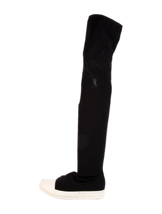 Rick Owens Drkshdw Neoprene Grosgrain Trim Sock Boots