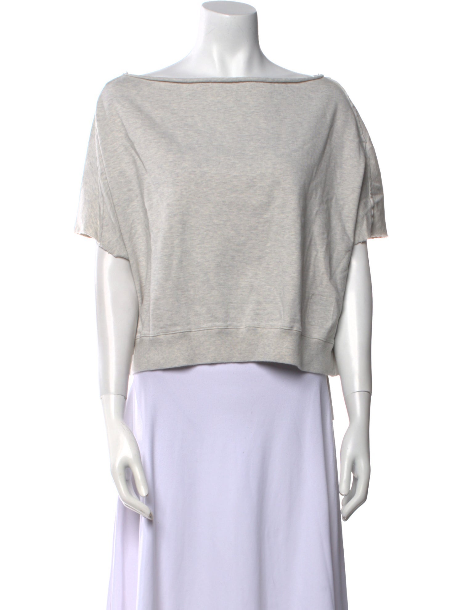 Rick Owens Drkshdw Bateau Neckline Short Sleeve Crop Top