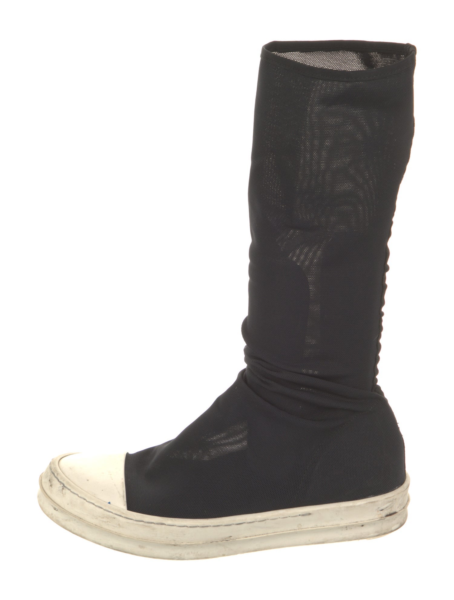 Rick Owens Drkshdw Mesh Colorblock Pattern Sock Boots