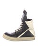 Rick Owens Drkshdw Leather Colorblock Pattern Sneakers