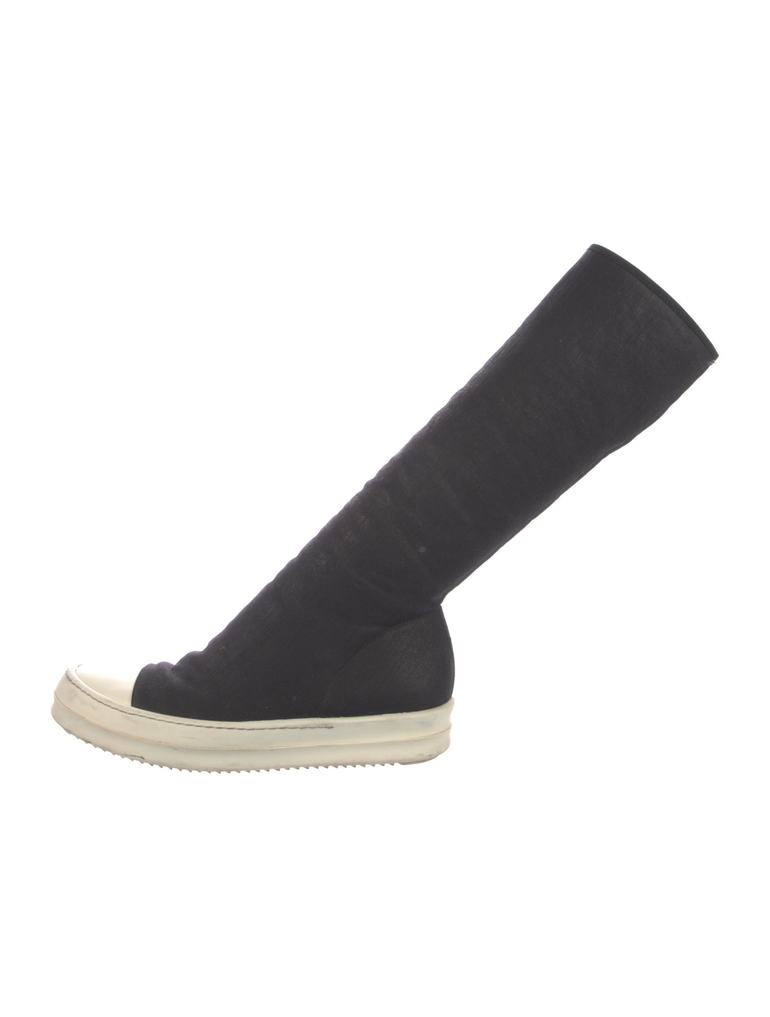 Rick Owens Drkshdw Denim Colorblock Pattern Sock Boots