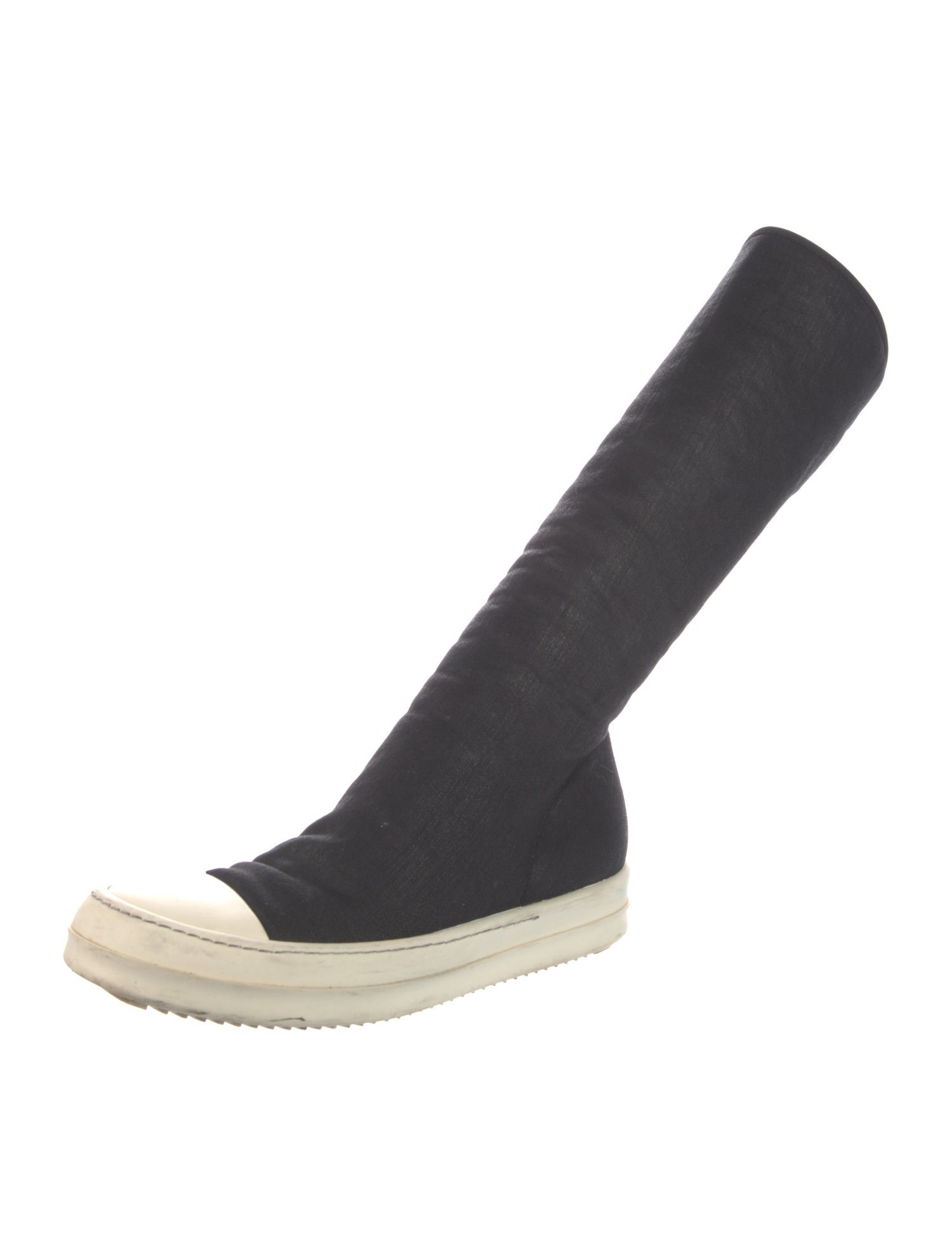 Rick Owens Drkshdw Denim Colorblock Pattern Sock Boots