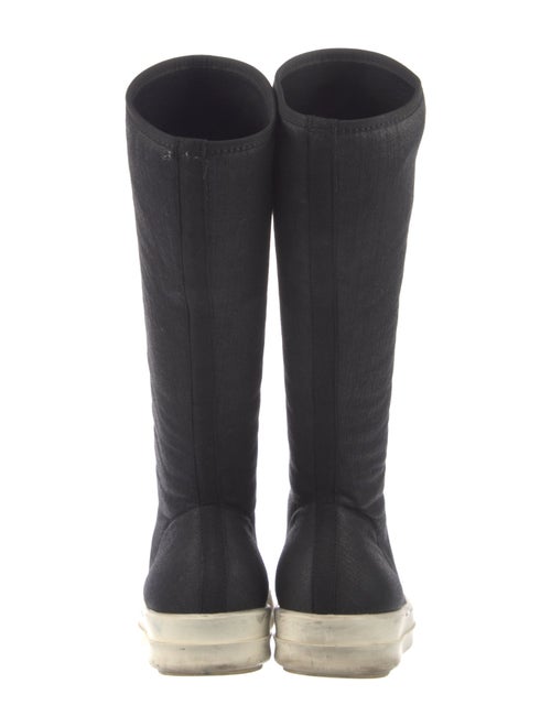 Rick Owens Drkshdw Denim Colorblock Pattern Sock Boots