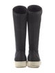 Rick Owens Drkshdw Denim Colorblock Pattern Sock Boots