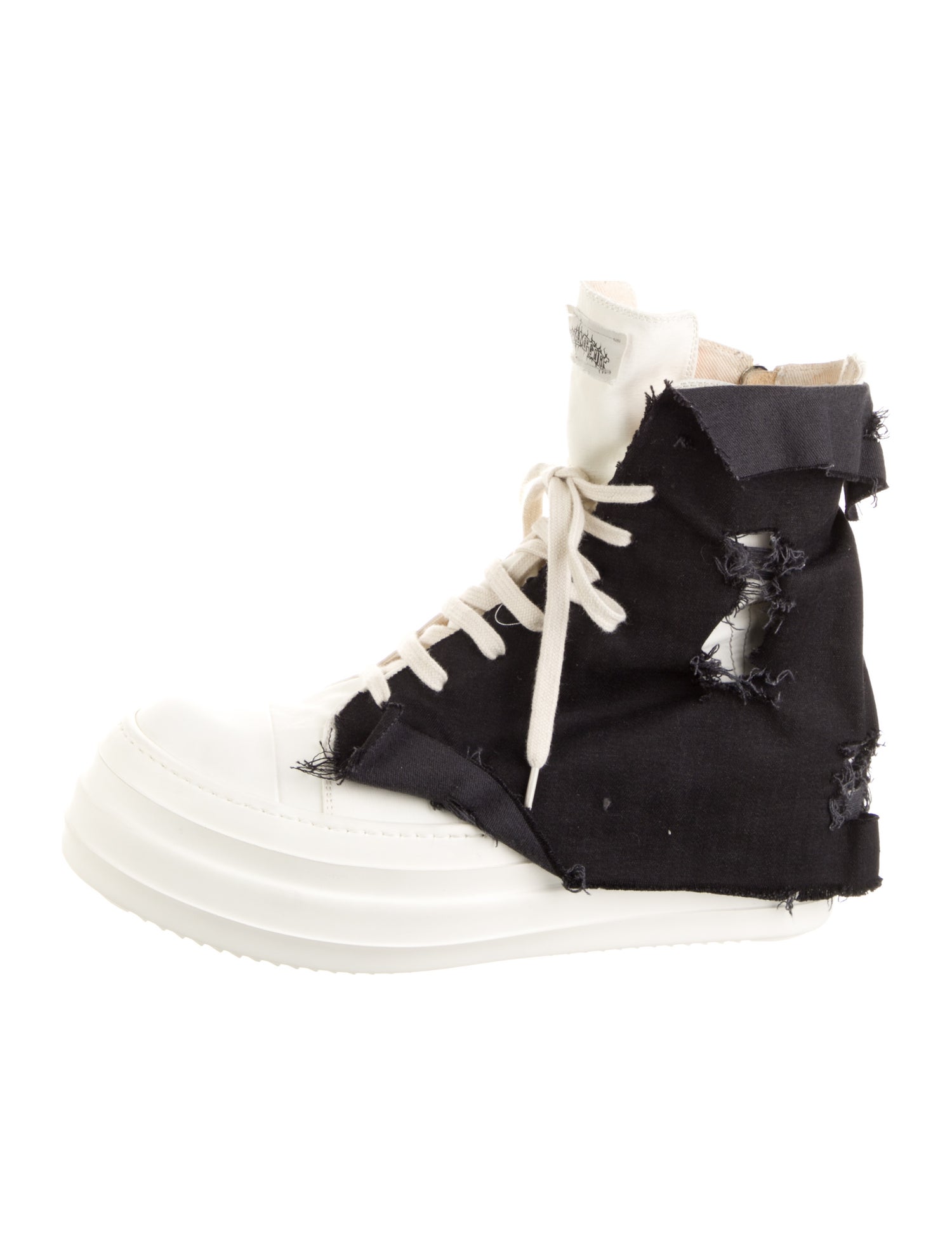 Rick Owens Drkshdw Canvas Colorblock Pattern Sneakers