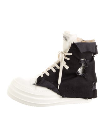 Rick Owens Drkshdw Canvas Colorblock Pattern Sneakers