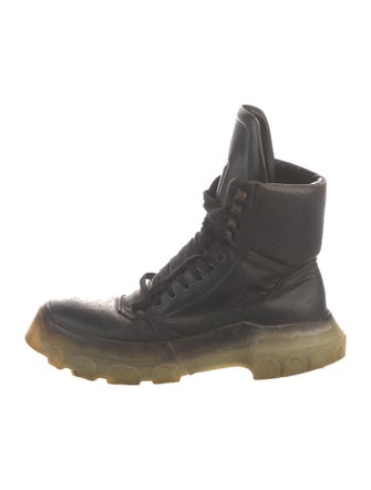 Rick Owens Drkshdw Leather Combat Boots