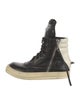 Rick Owens Drkshdw Leather Colorblock Pattern Sneakers