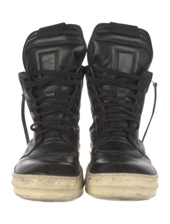 Rick Owens Drkshdw Leather Colorblock Pattern Sneakers
