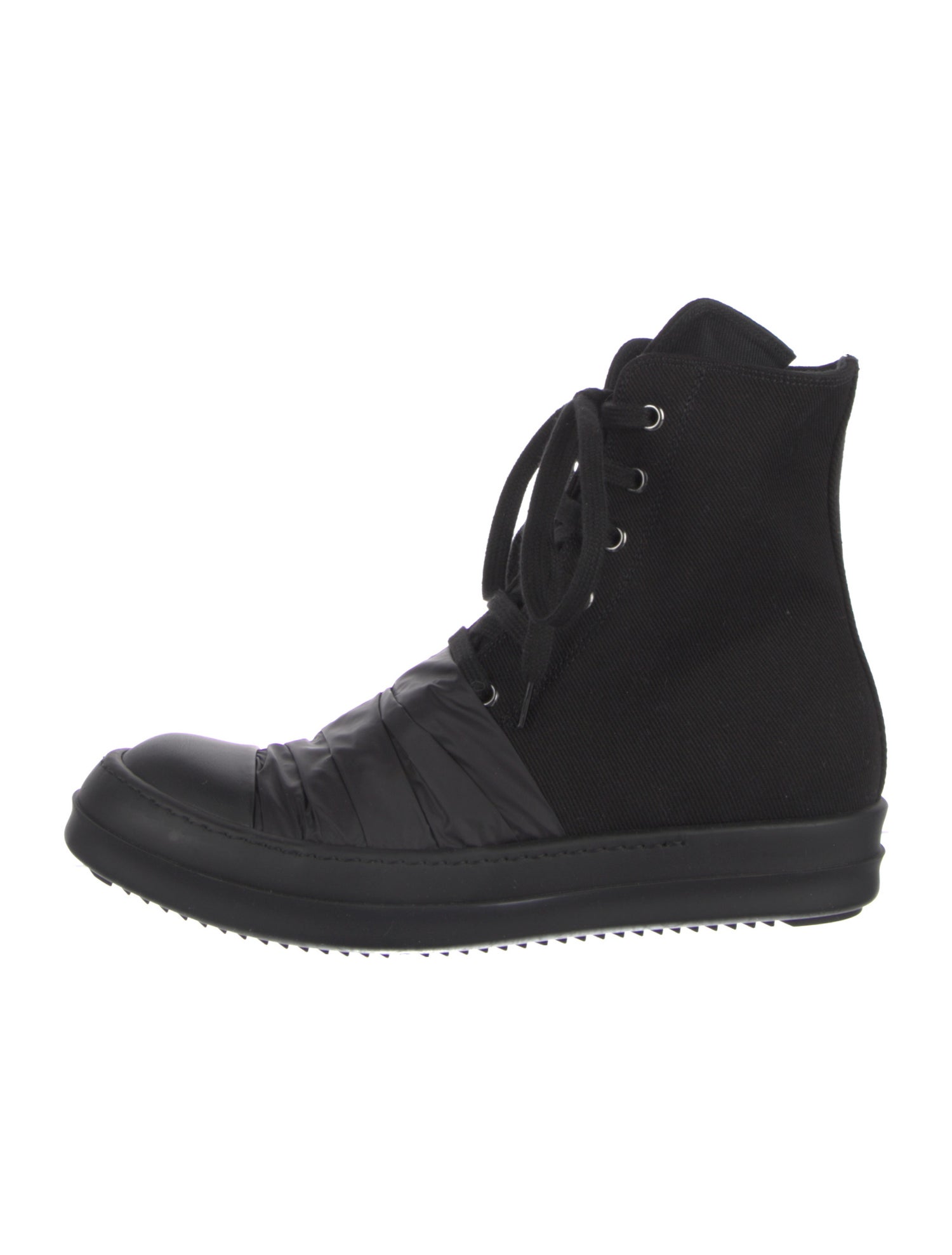 Rick Owens Drkshdw Leather Leather Trim Embellishment Combat Boots