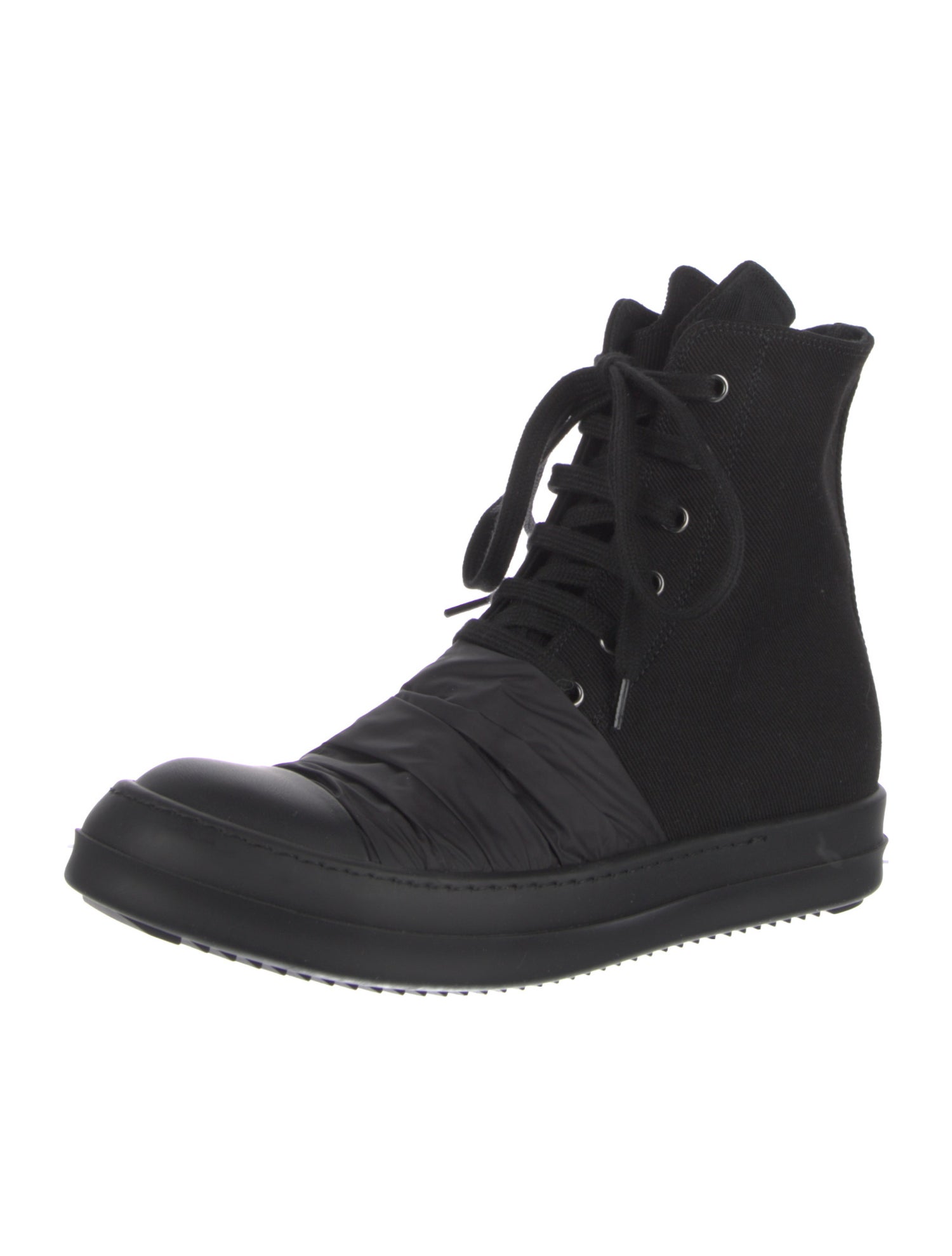Rick Owens Drkshdw Leather Leather Trim Embellishment Combat Boots