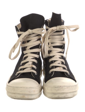 Rick Owens Drkshdw Canvas Colorblock Pattern Sneakers