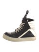Rick Owens Drkshdw Leather Colorblock Pattern Sneakers