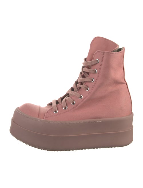 Rick Owens Drkshdw Leather Colorblock Pattern Combat Boots