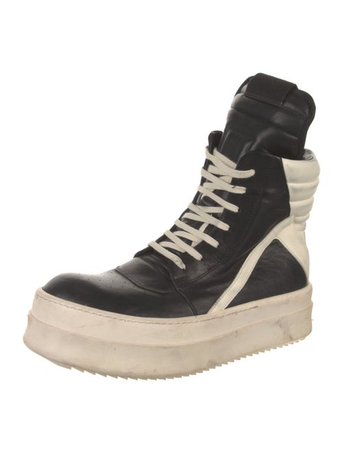 Rick Owens Drkshdw Leather Colorblock Pattern Lace-Up Boots