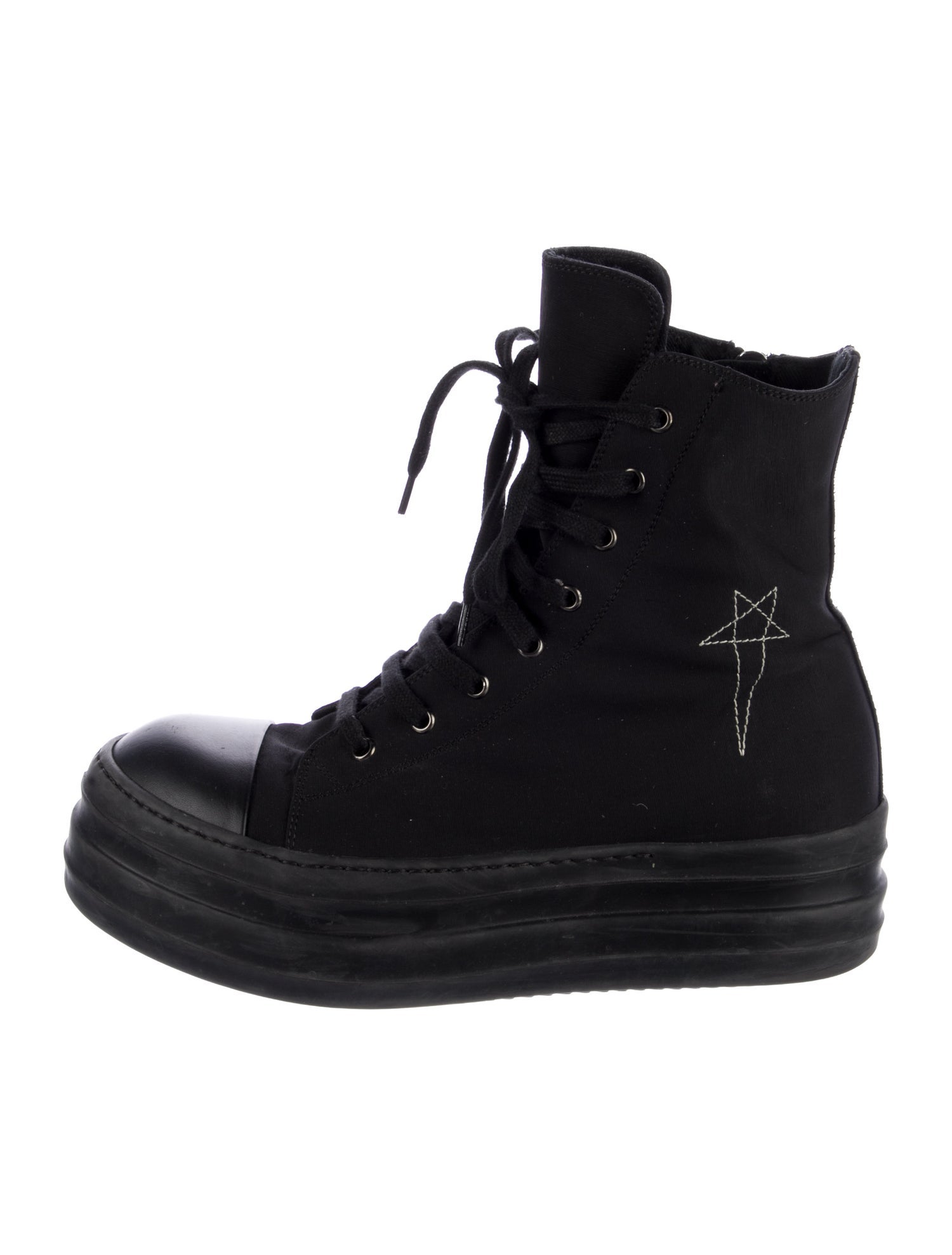 Rick Owens Drkshdw Canvas Lace-Up Boots