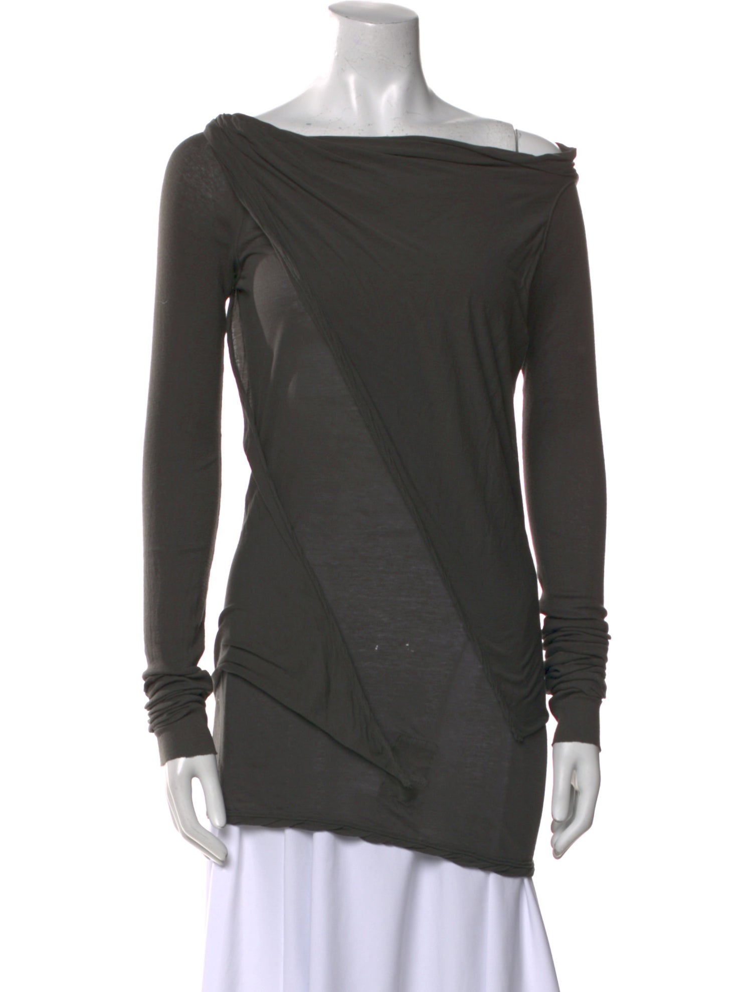 Rick Owens Drkshdw Cowl Neck Long Sleeve Tunic
