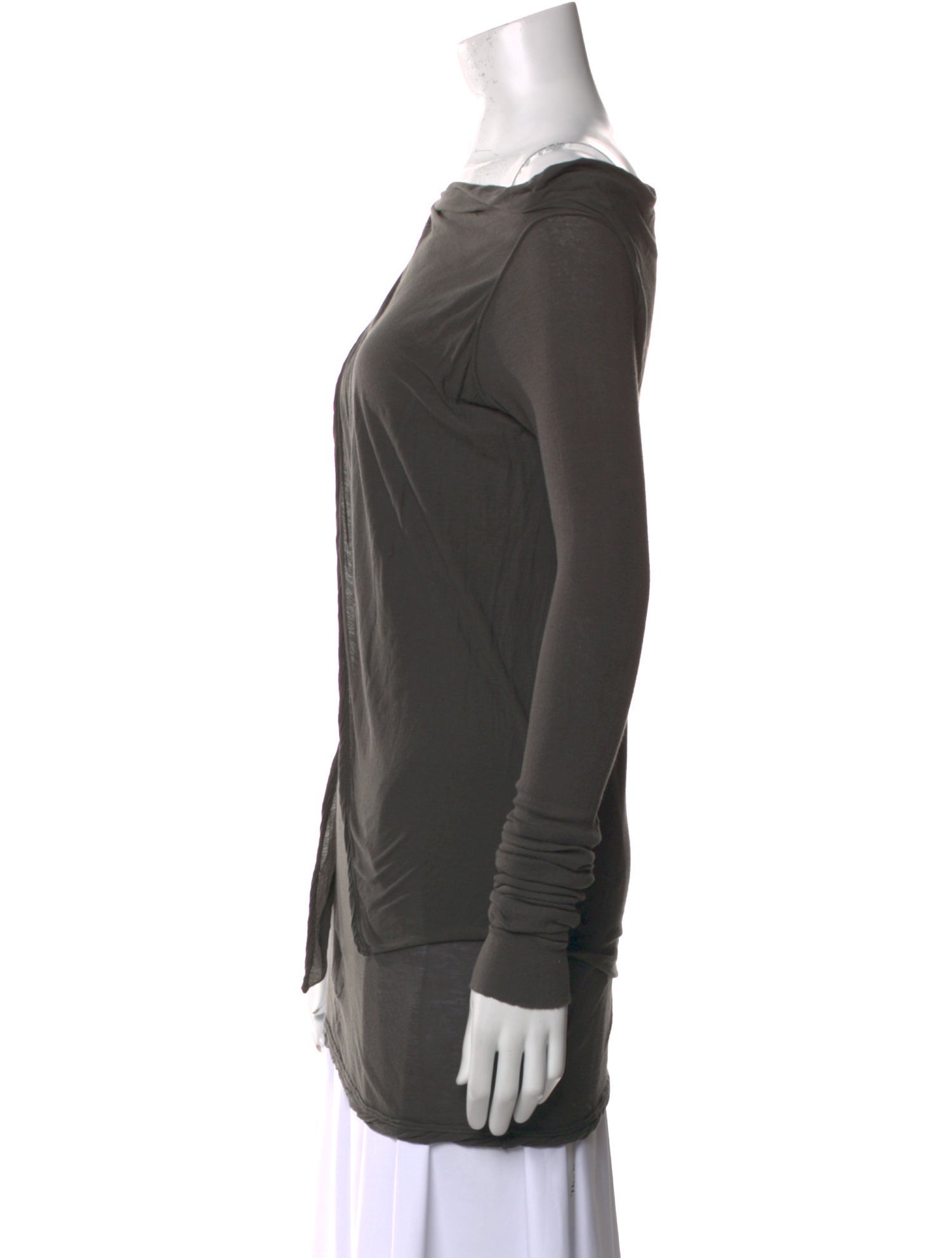Rick Owens Drkshdw Cowl Neck Long Sleeve Tunic