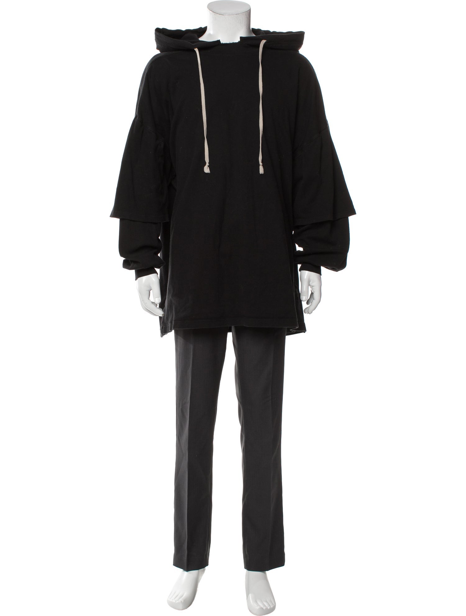 Rick Owens Drkshdw Mock Neck Long Sleeve Hoodie