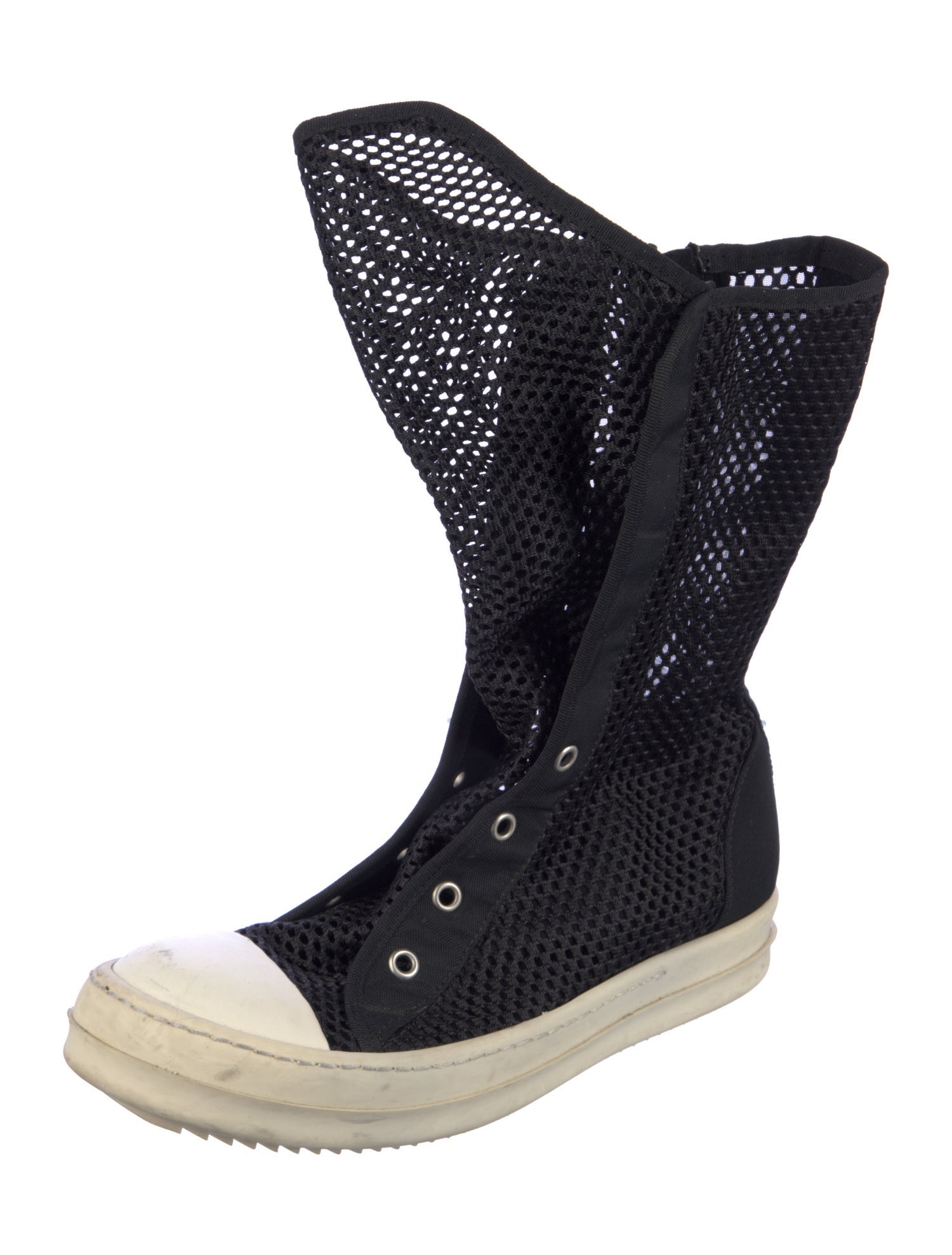 Rick Owens Drkshdw Mesh Colorblock Pattern Sneakers