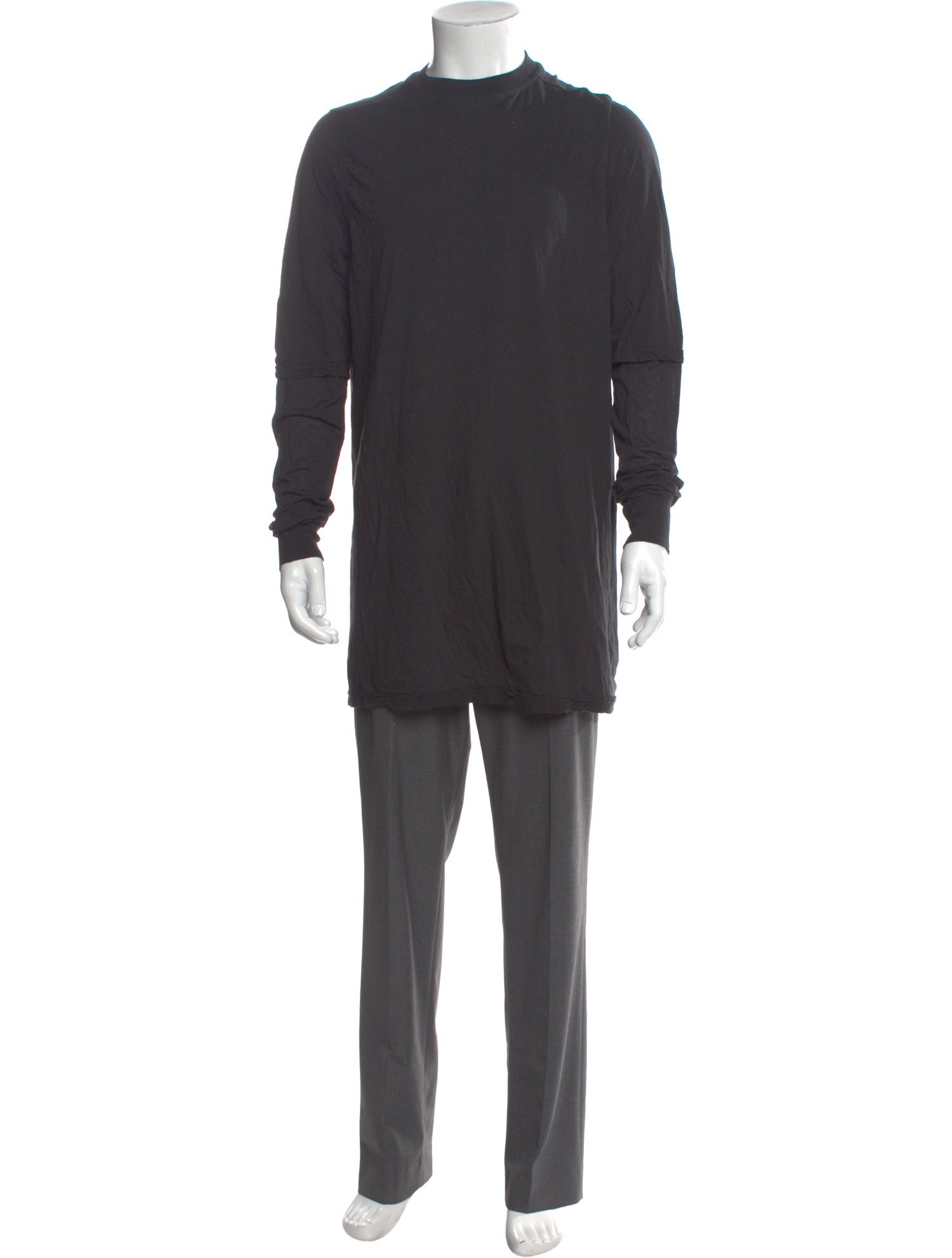 Rick Owens Drkshdw Mock Neck Long Sleeve Henley