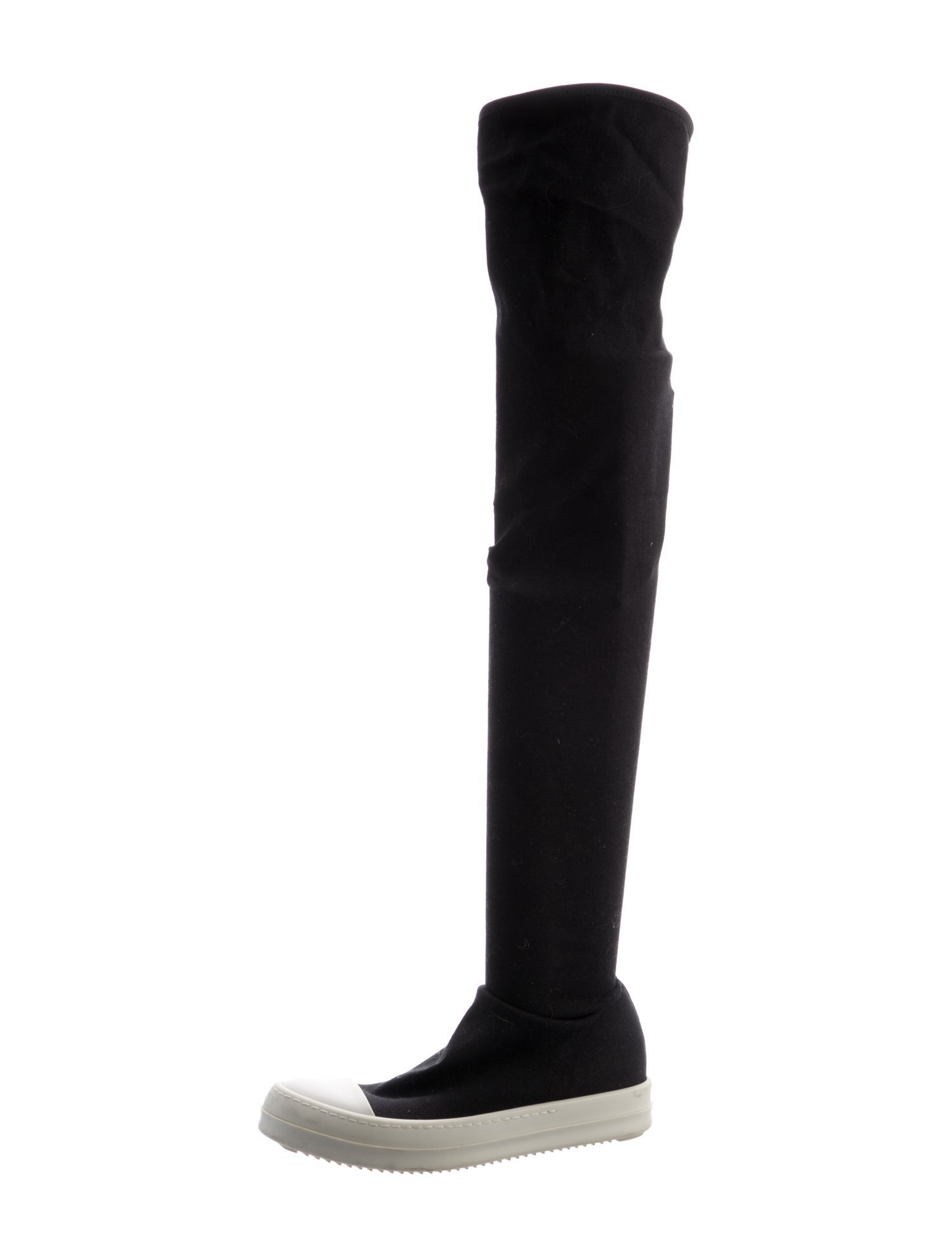 Rick Owens Drkshdw Canvas Grosgrain Trim Sock Sneakers