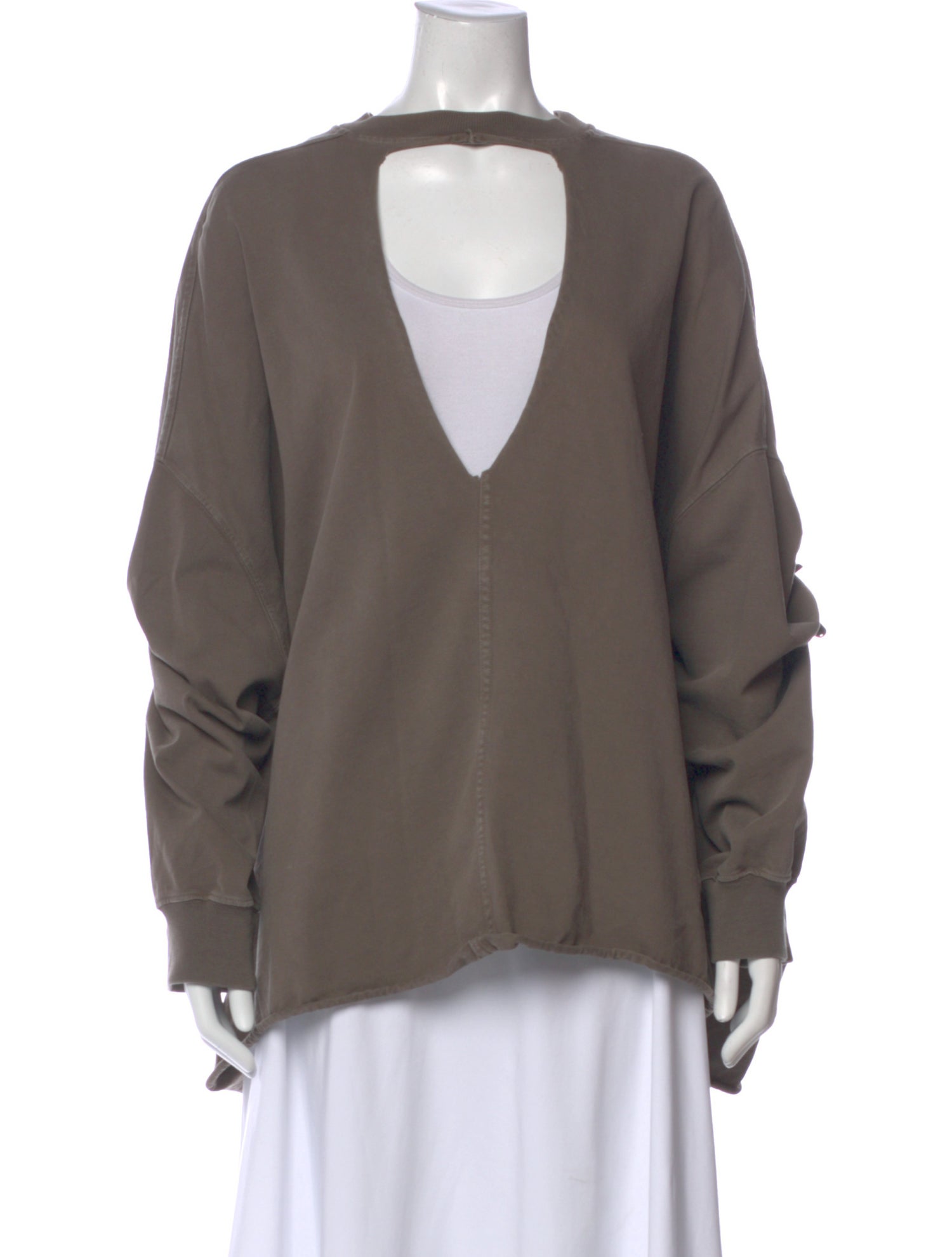 Rick Owens Drkshdw V-Neck Long Sleeve Sweatshirt
