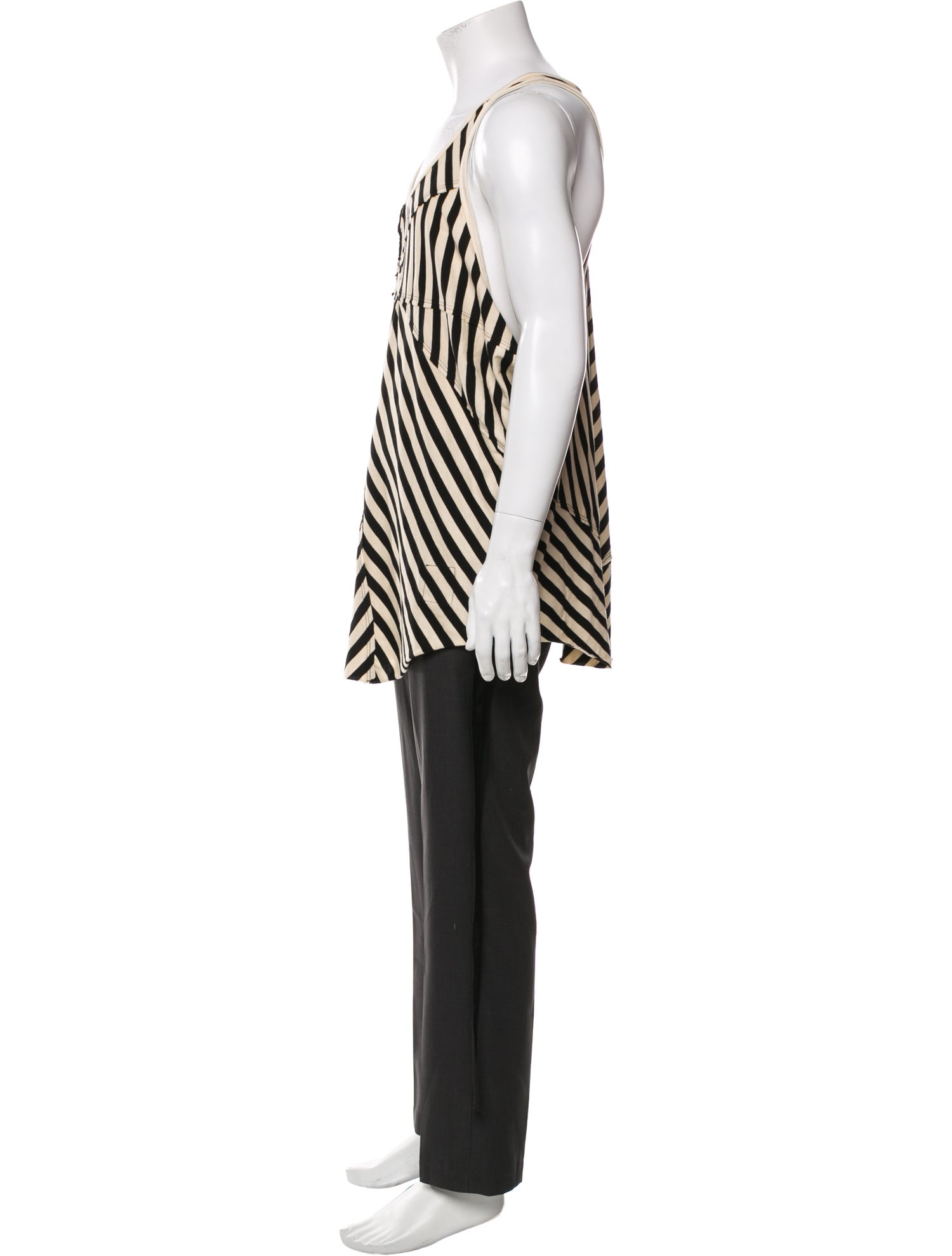 Rick Owens Drkshdw Striped Scoop Neck Tank