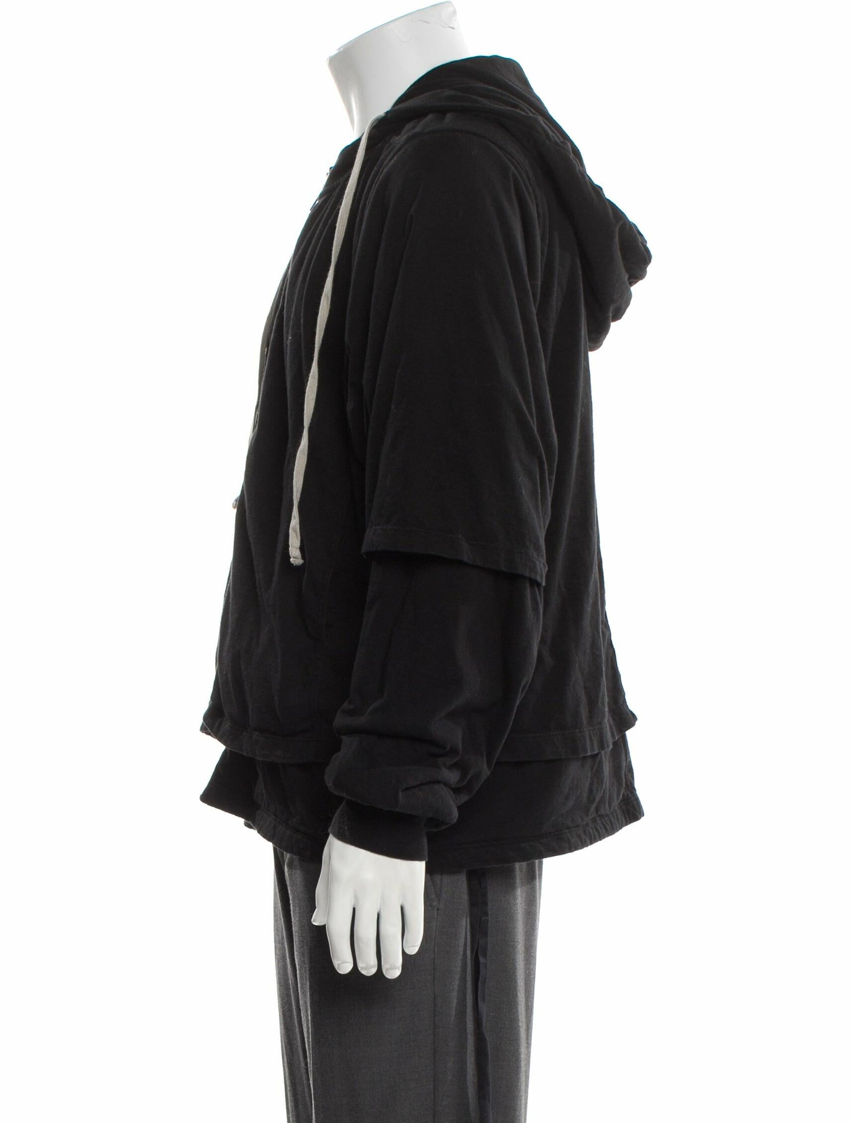 Rick Owens Drkshdw V-Neck Long Sleeve Hoodie