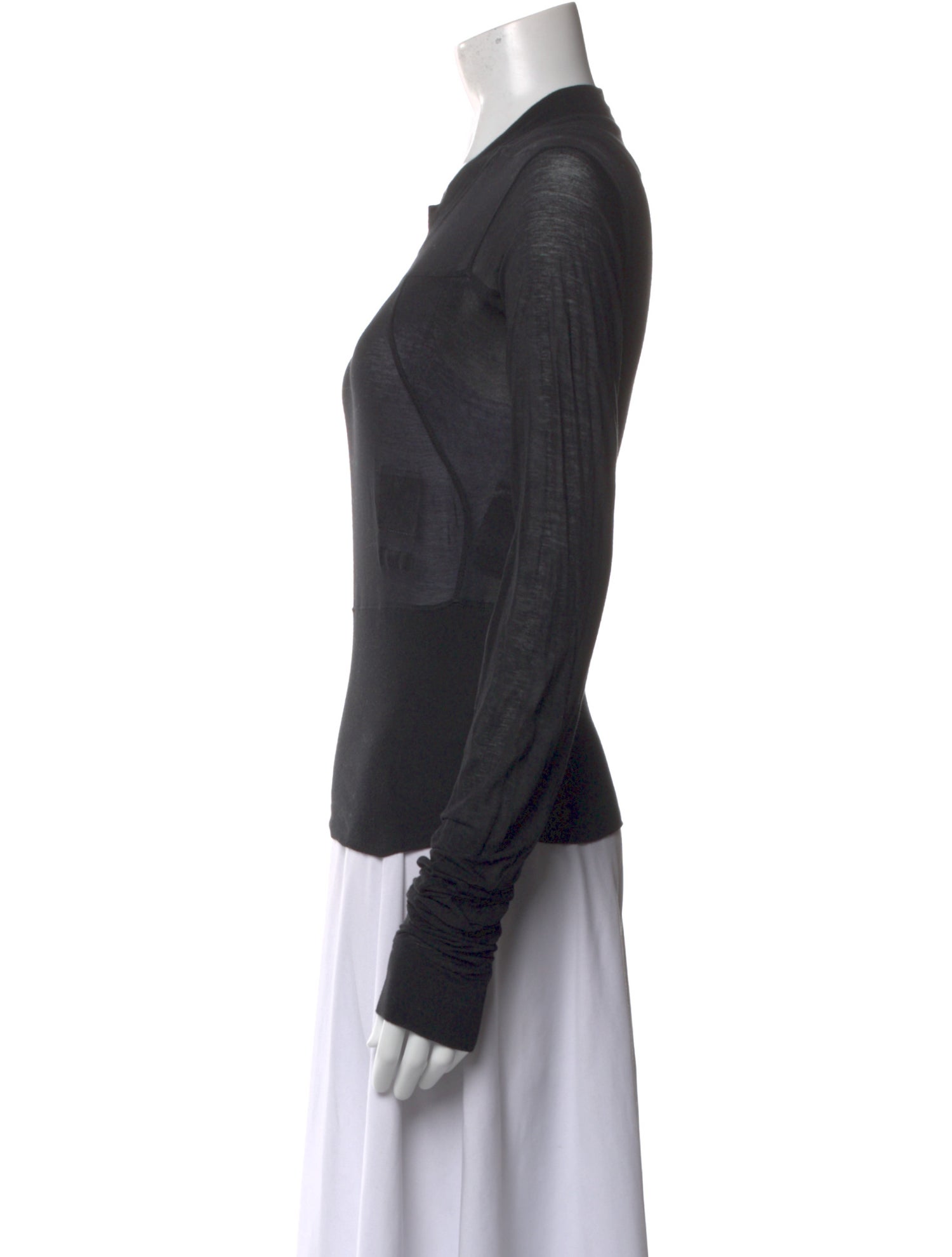 Rick Owens Drkshdw Mock Neck Long Sleeve Top